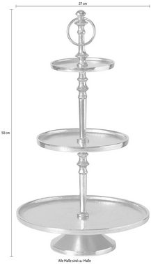 Home affaire Dekoetagere Valomi, silber, 3-stufig, Höhe 49 cm, aus Metall, Wohnzimmer