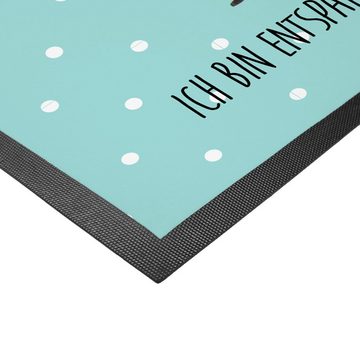 Fußmatte 60 x 90 cm Stinktier sitzend - Türkis Pastell - Geschenk, Büro, Schmu, Mr. & Mrs. Panda, Höhe: 0 mm