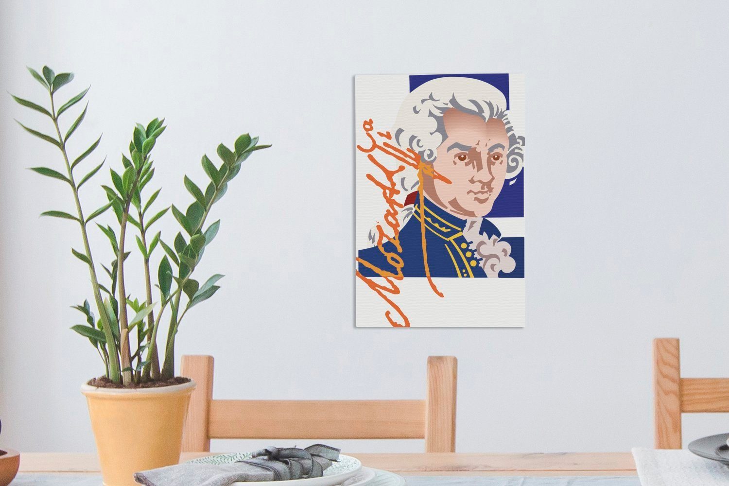 OneMillionCanvasses® Leinwandbild Illustration Zackenaufhänger, inkl. cm Farbe, (1 Gemälde, fertig von 20x30 Leinwandbild St), bespannt in Mozart