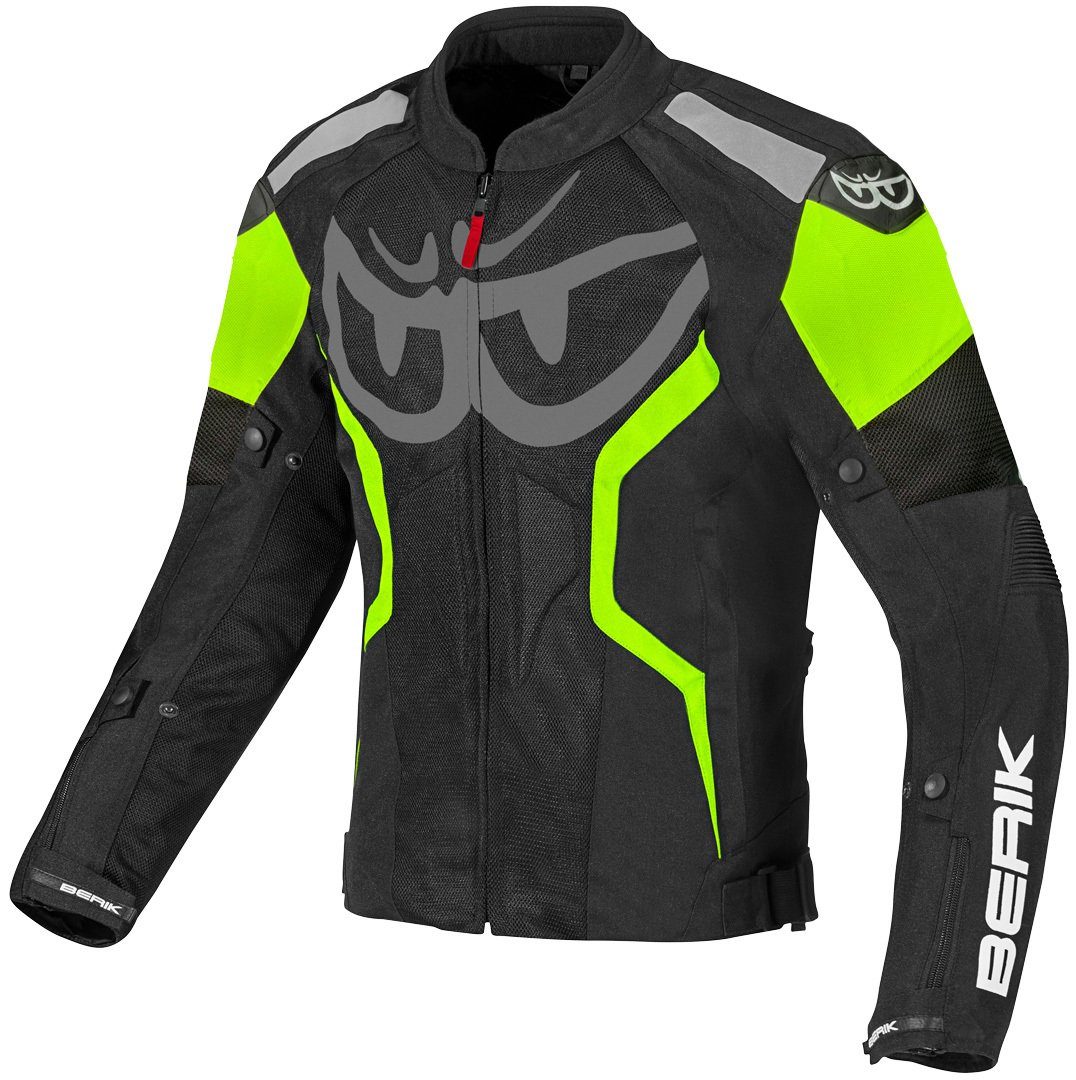 Berik Motorradjacke Imola Air Motorrad Textiljacke Black/Green