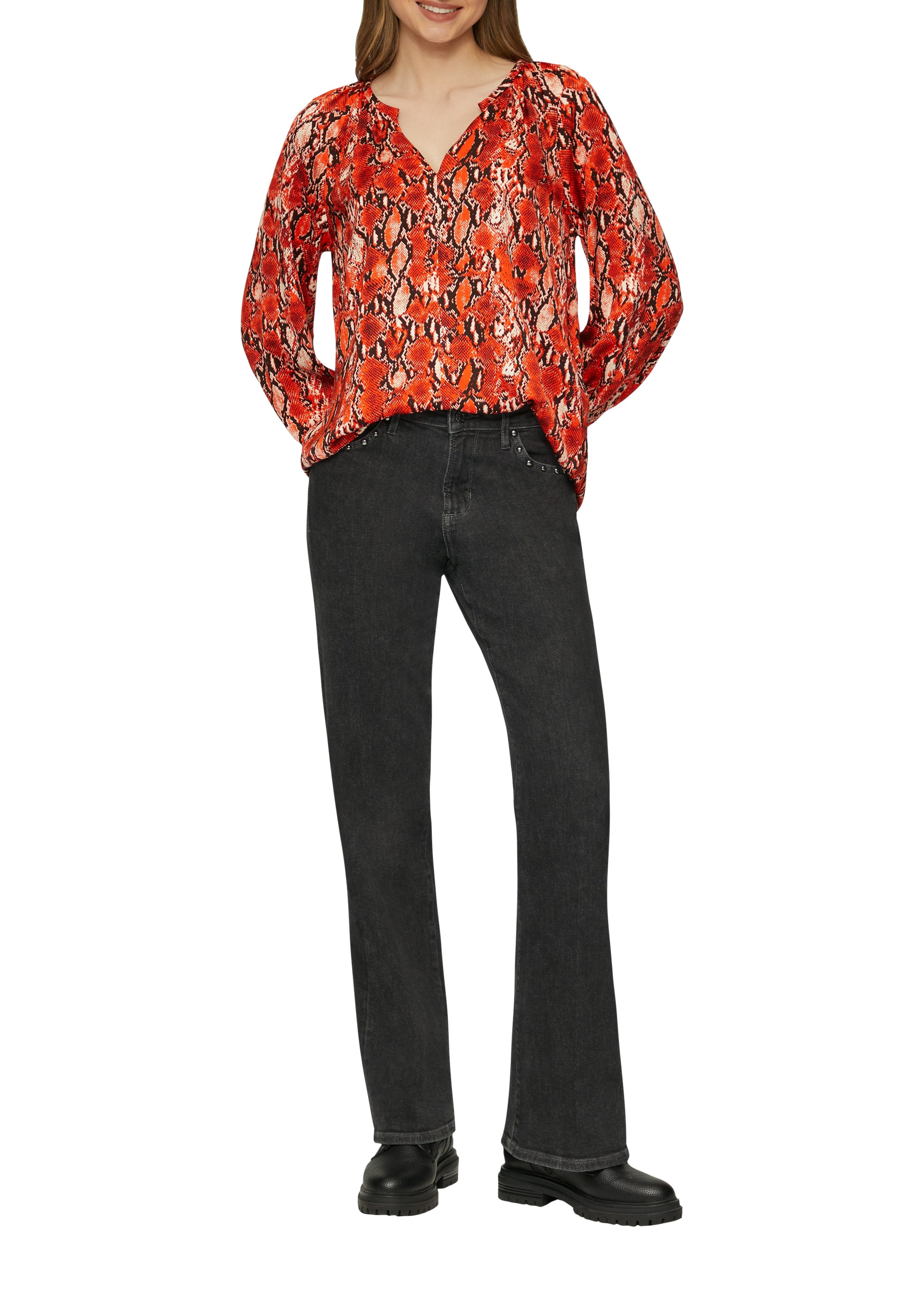 s.Oliver Langarmbluse mit All-Over Print günstig online kaufen