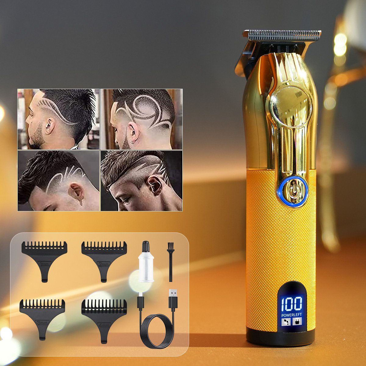 LifeImpree Haarschneider Haarschneidemaschinen für Männer Gold