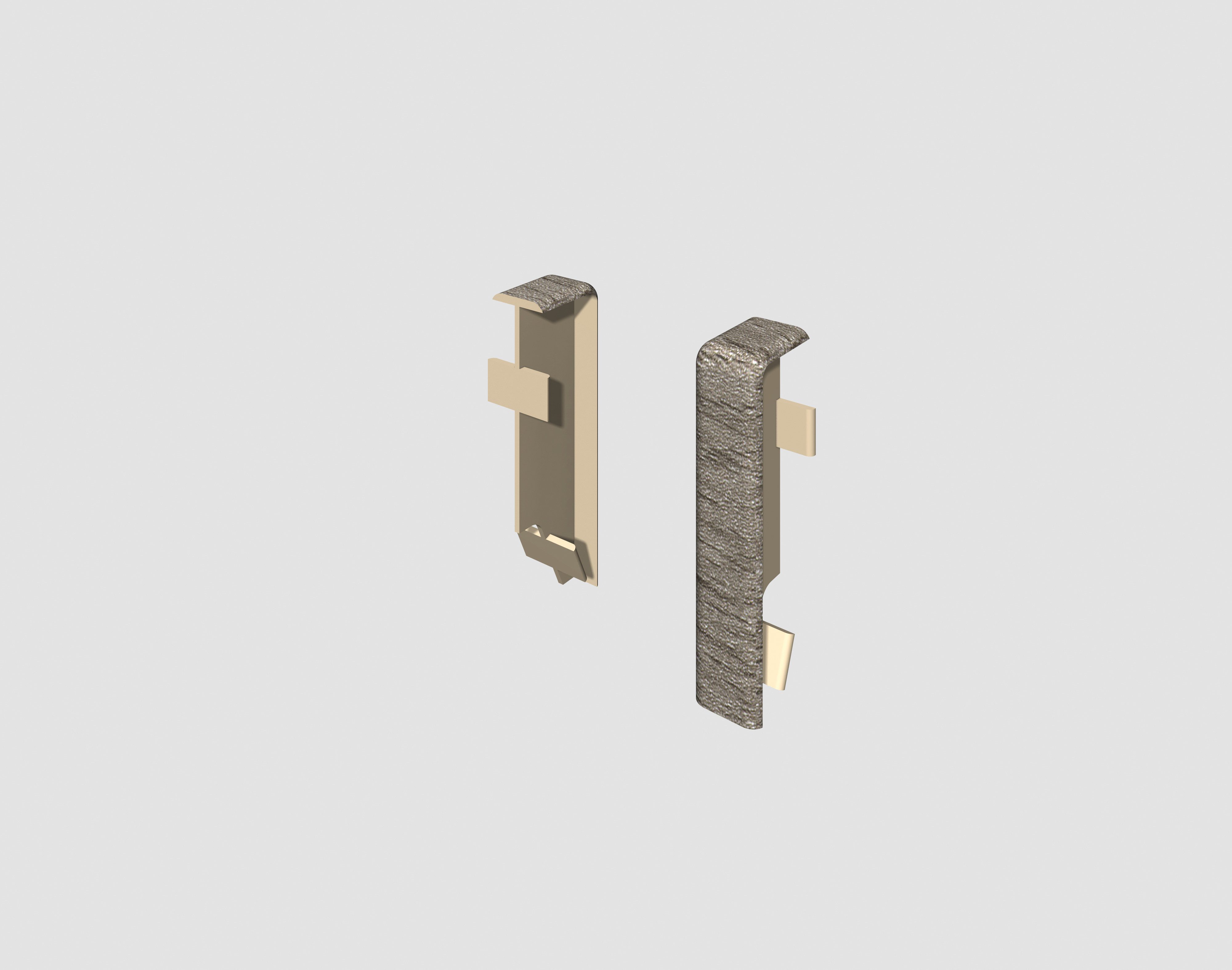 EGGER Sockelleisten-Zwischenstücke Eiche grau, L: 1.6 cm, H: 5.9 cm, 2-St., neues kubisches Profil; 2 Stück