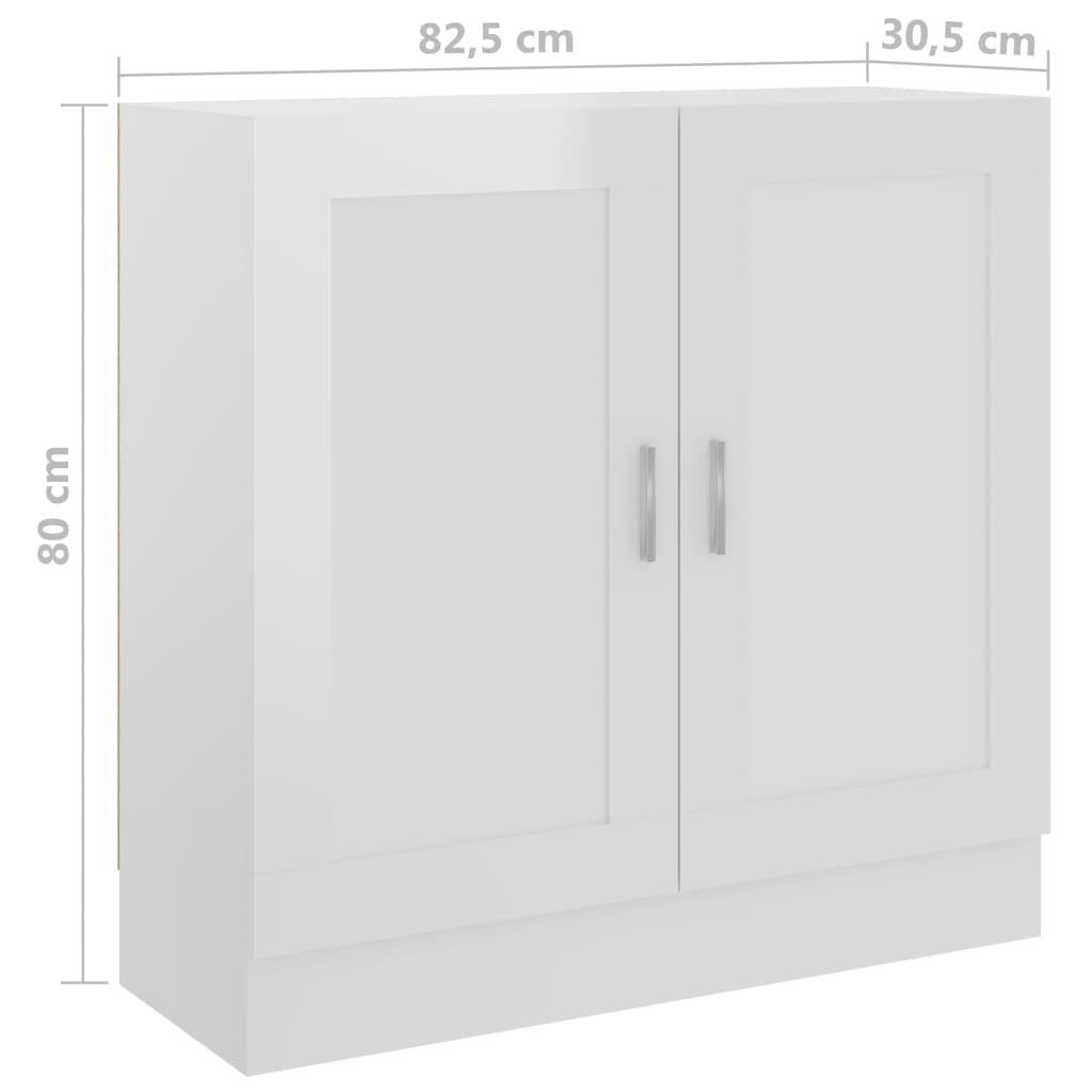 Bücherregal cm 82,5x30,5x80 furnicato Holzwerkstoff Bücherschrank Hochglanz-Weiß
