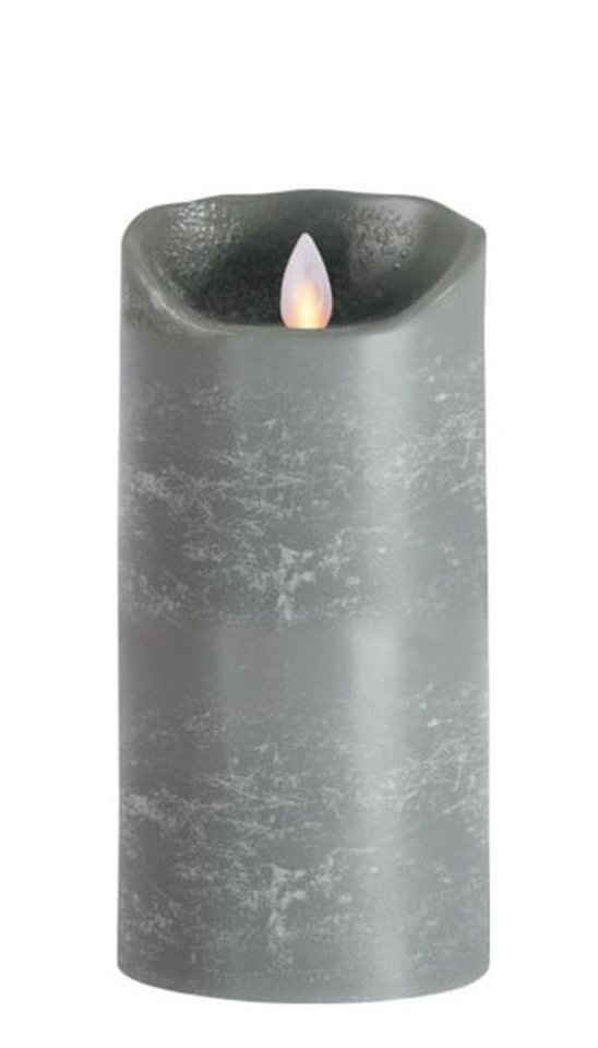 SOMPEX LED-Kerze Flame LED Kerze grau 18cm (Kerze), fernbedienbar, integrierter Timer, Echtwachs