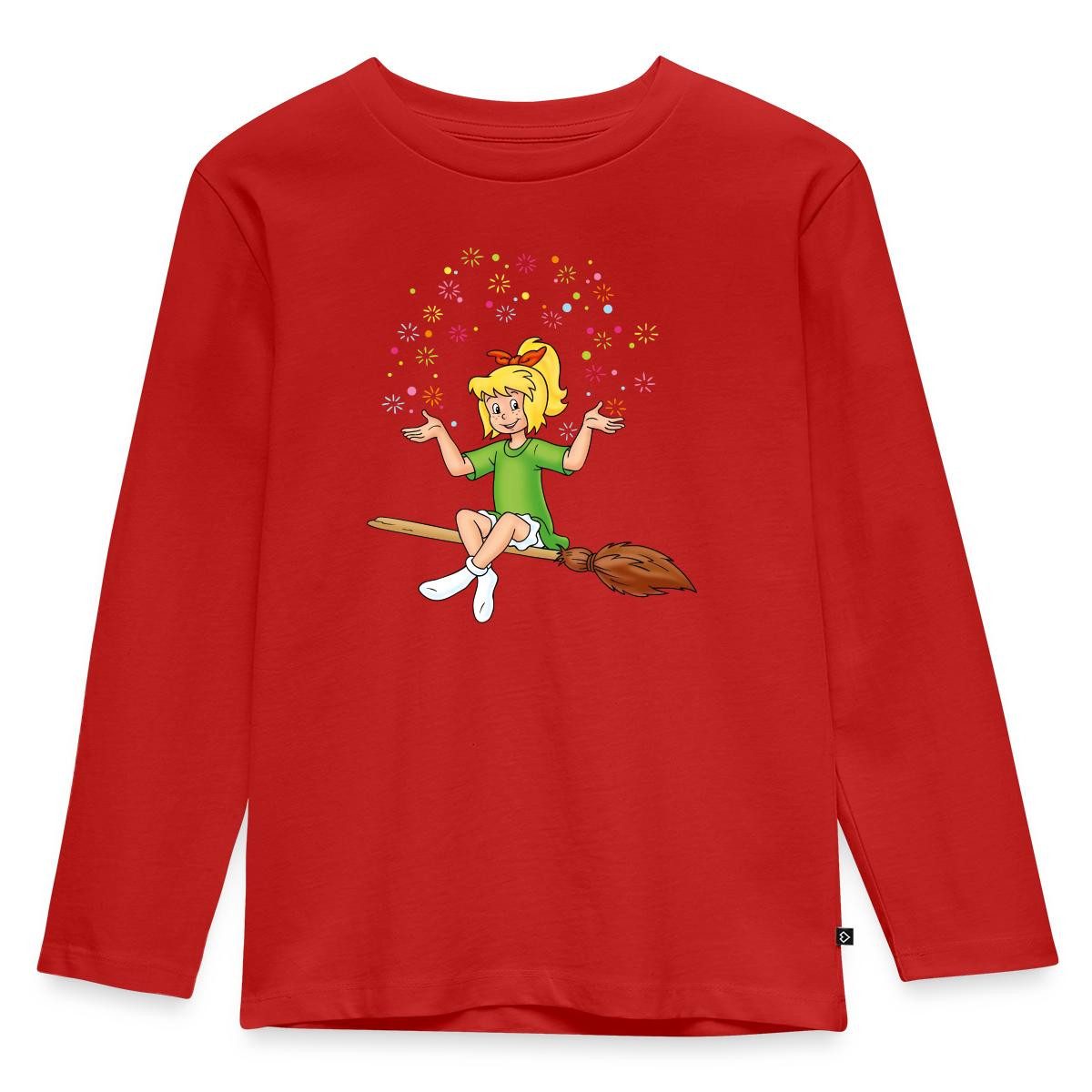 Spreadshirt T-Shirt Bibi Blocksberg Sitzt Auf Kartoffelbrei Kinder Premium Langarmshirt (1-tlg)