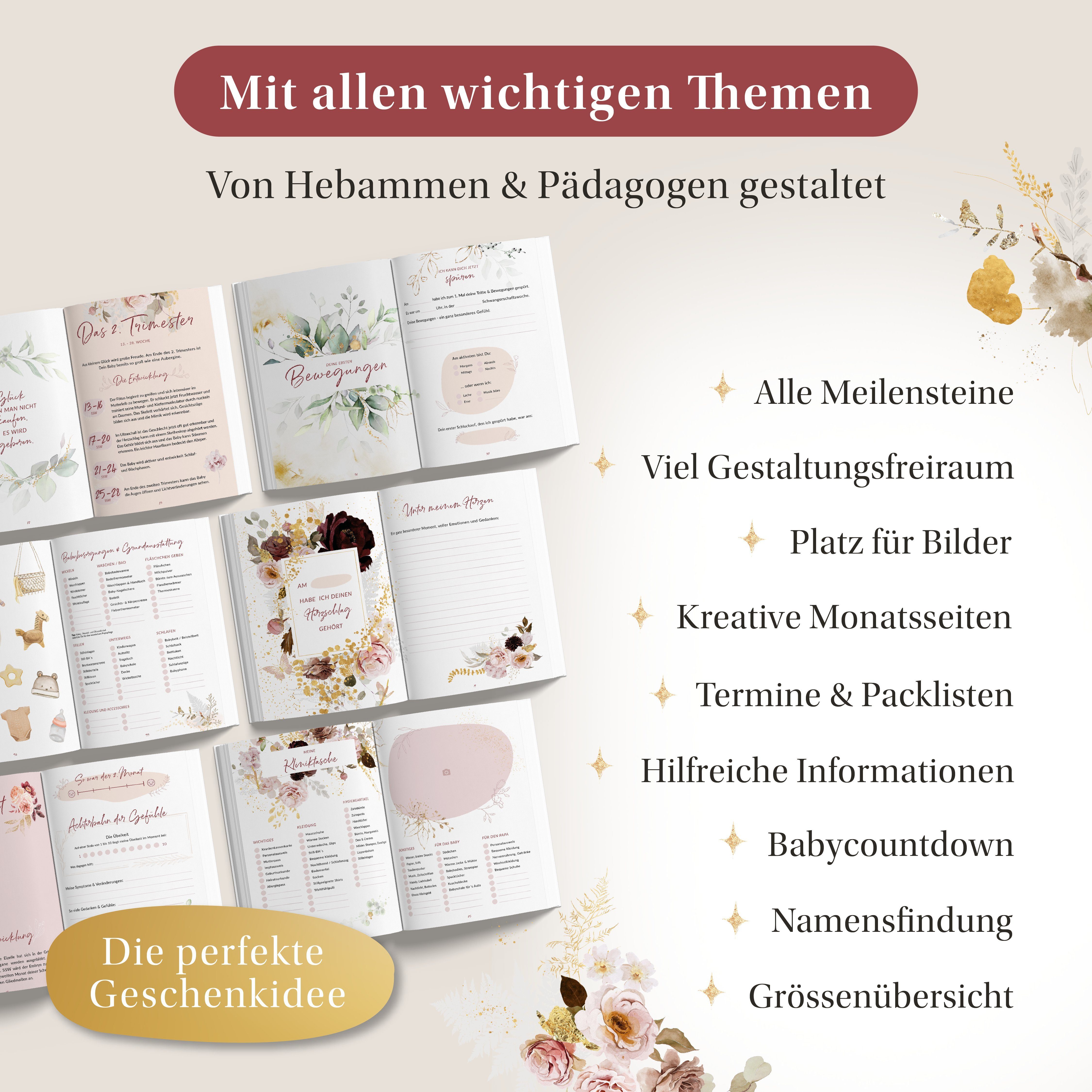 Eulentaler Tagebuch I Schwangerschaftstagebuch I von Hebammen & Müttern gestaltet, Dokumentiere deine Schwangerschaft, besondere Geschenkidee