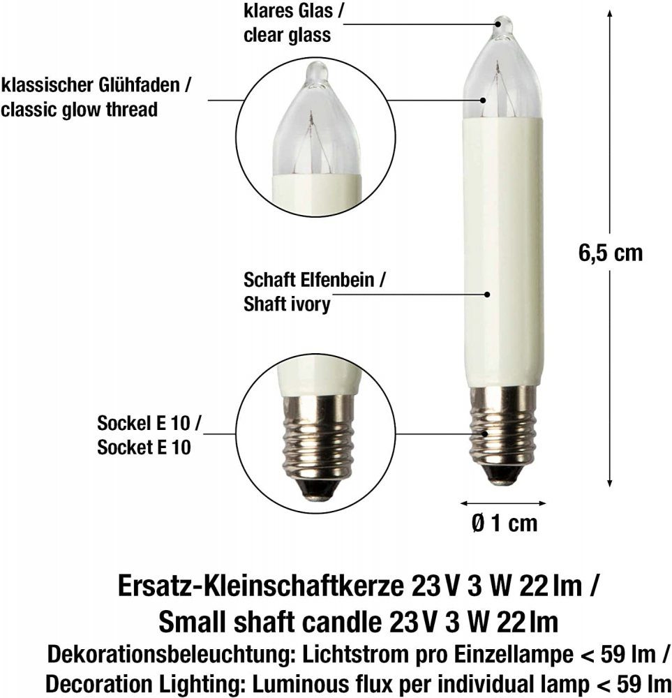 Hellum LED-Leuchtmittel 3 Hellum 3W 23V E10 x Kleinschaftkerze