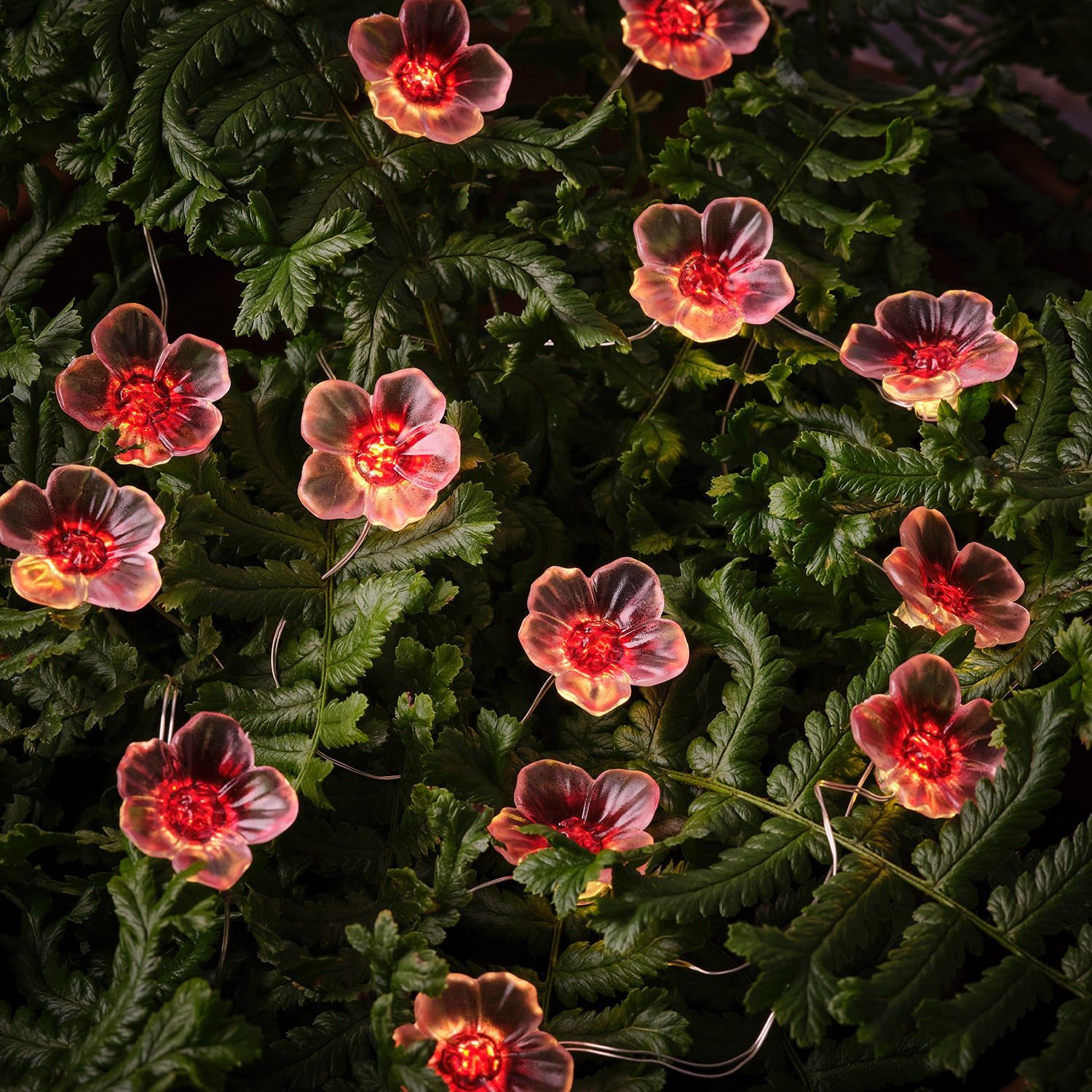 Lights4fun LED-Lichterkette 20er LED Micro Lichterkette außen pinke Kirschblüten