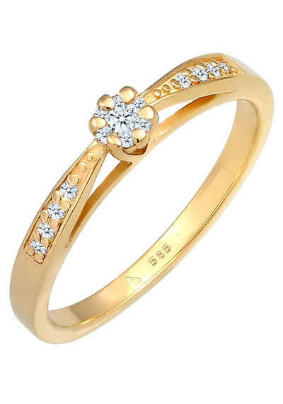 Elli DIAMONDS Diamantring »Verlobung Diamant Blume, 0612441813«
