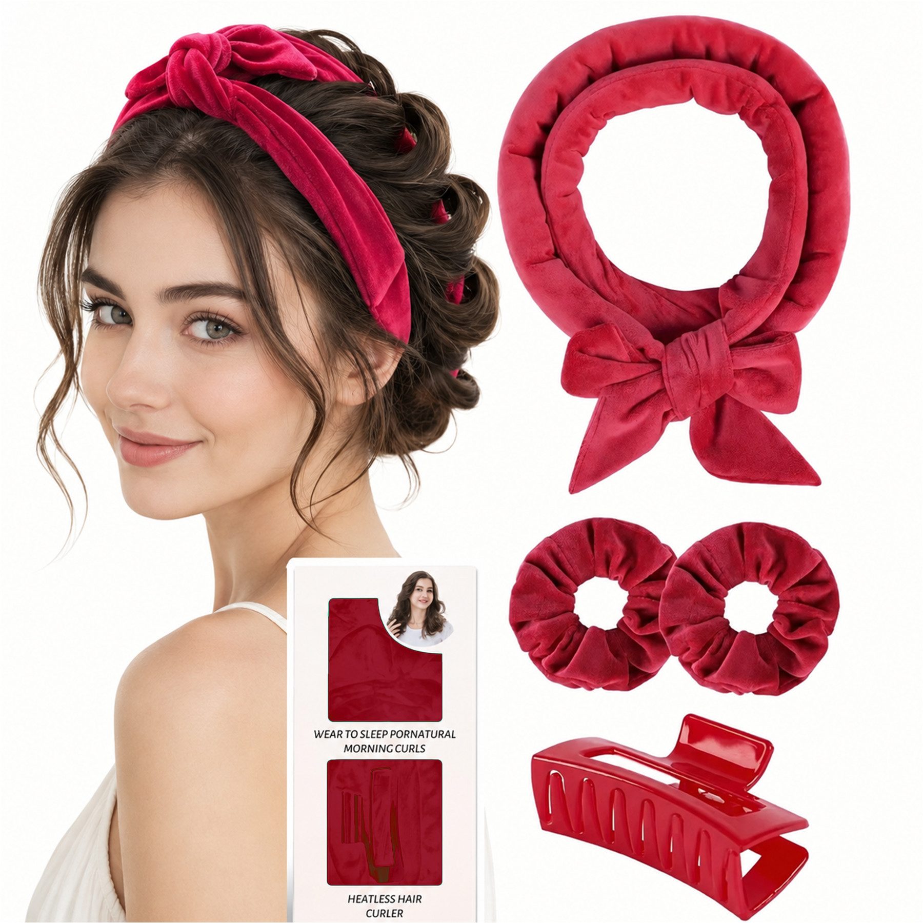 Mutig Lockenwickler 4 Stück Lockenwickler Ohne Hitze, Neu Rutschfest Heatless Curls, Hair Curler Overnight, Lockenwickler über Nacht, DIY Hair Curler Rollers Set Locken Ohne Hitzefür langes mittleres Haar