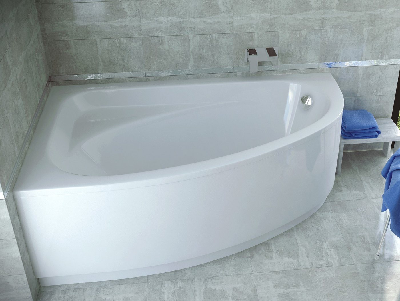 Thumbnail - KOLMAN Badewanne Eckbadewanne Cornea 150x100, (Links/Rechts), Ablaufgarnitur & Füße GRATIS