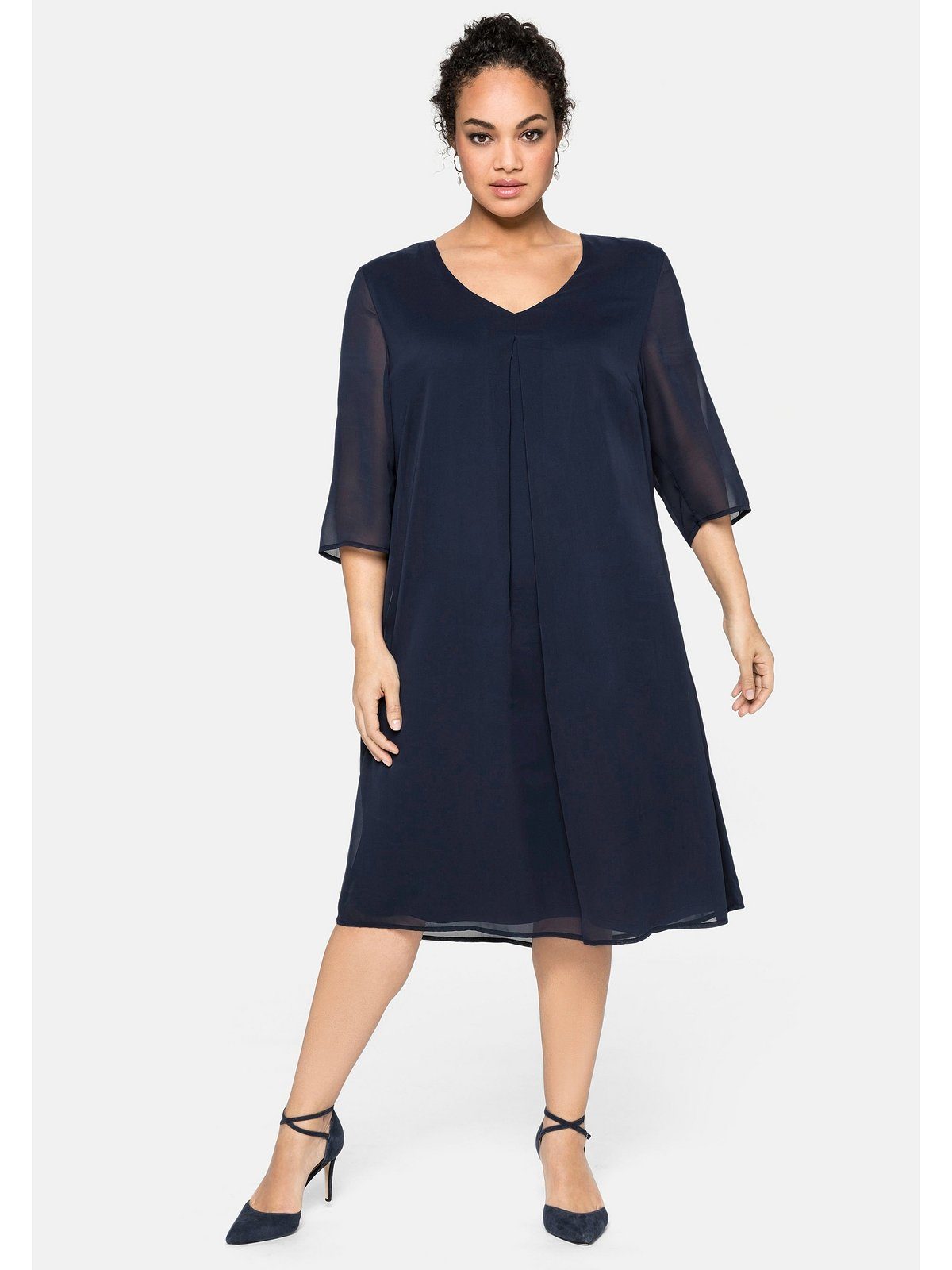 Layerlook, Cocktailkleid Viskose aus im Größen Chiffon und Große Sheego