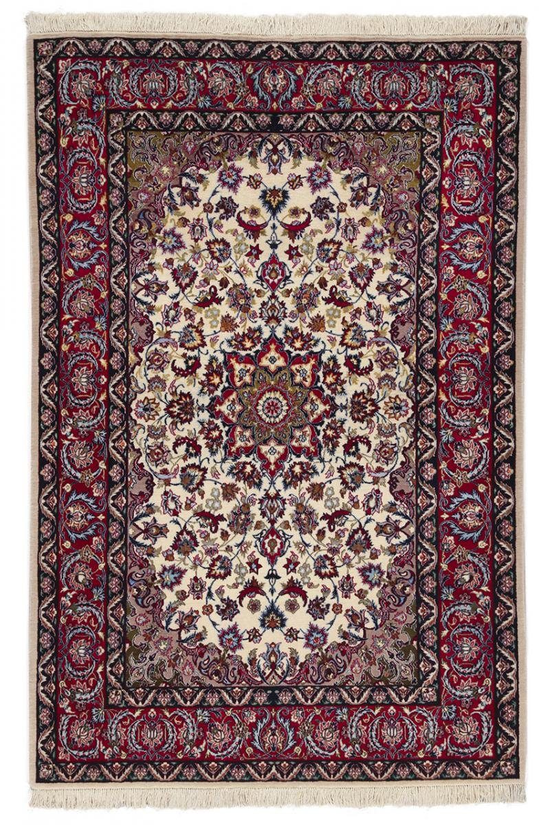 Orientteppich Isfahan Sherkat Seidenkette 111x164 Handgeknüpfter Orientteppich, Nain Trading, rechteckig, Höhe: 6 mm