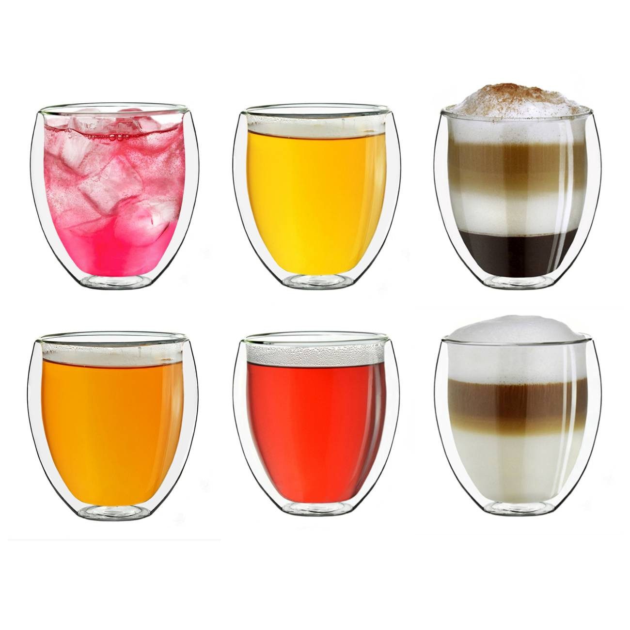 Creano Teeglas Thermoglas 6er-Set “bauchig” 400ml, 6-tlg., Borosilikatglas, 6-teilig