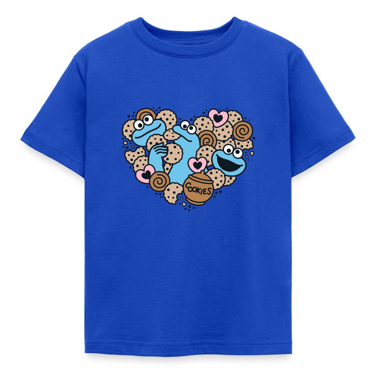 T-Shirt Sesamstraße Herz Mit Krümelmonster Kinder T-Shirt