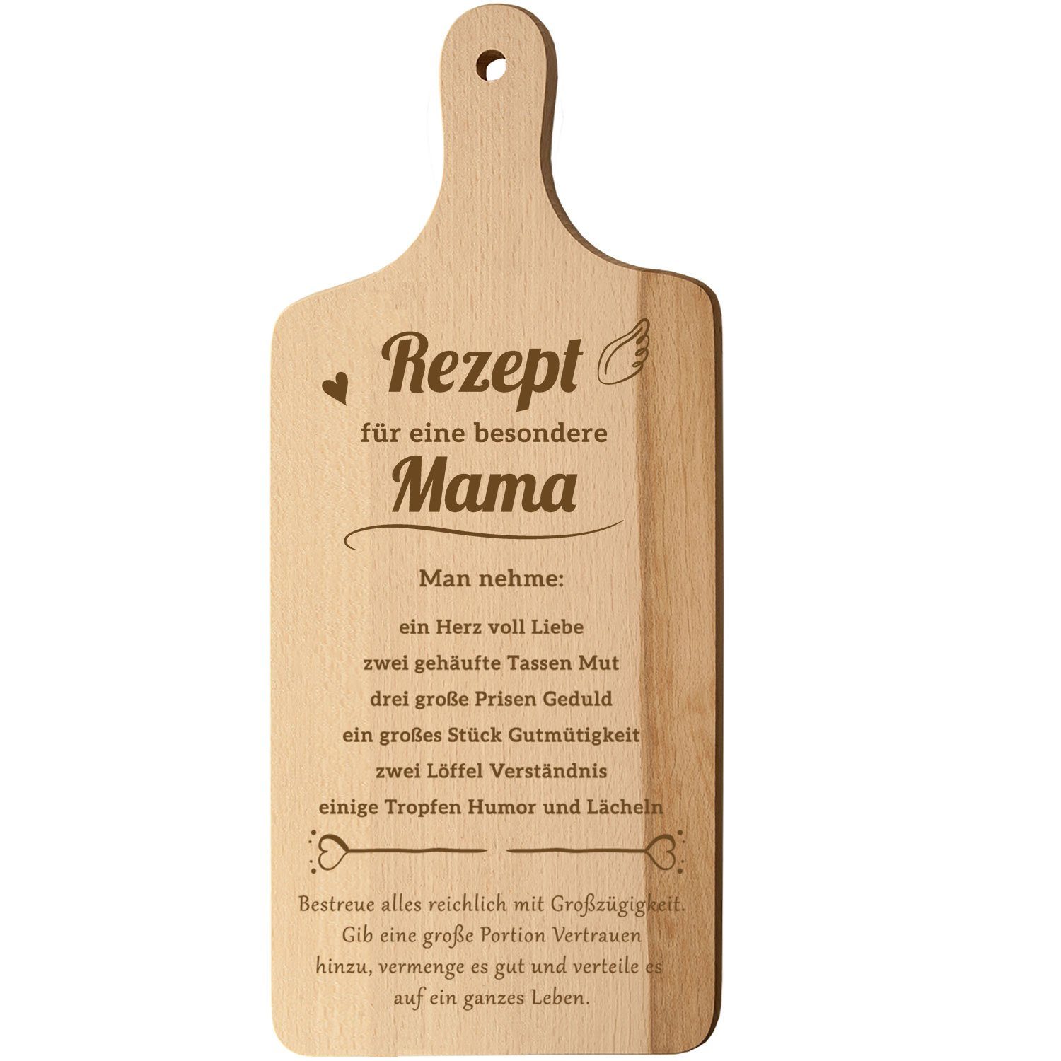 besondere die Rezept Oma/Mama Geschenk mit für · (1-St) (Rezept · · und Holz Schneidebrett Gravur Schneidebrett Oma/Mama), Geburtstag Spruchreif® für eine Oma/Mama · aus Küchenbrett Griff Öse XL mit