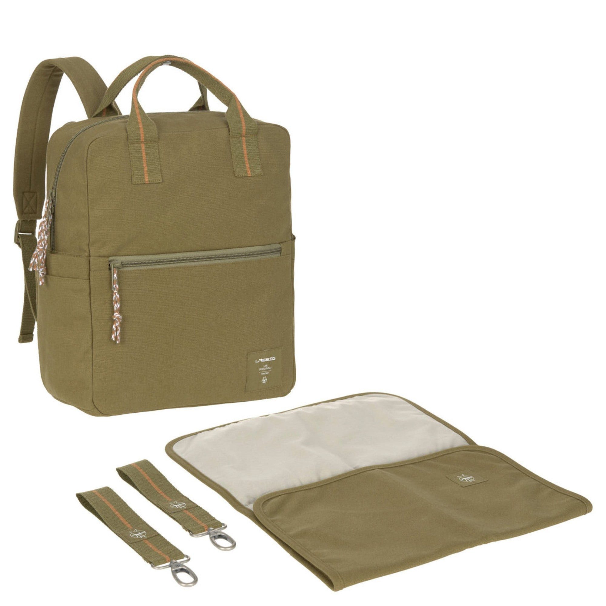 LÄSSIG Kinderrucksack Little One & Me Square - Kinderrucksack 26 cm (Olive)