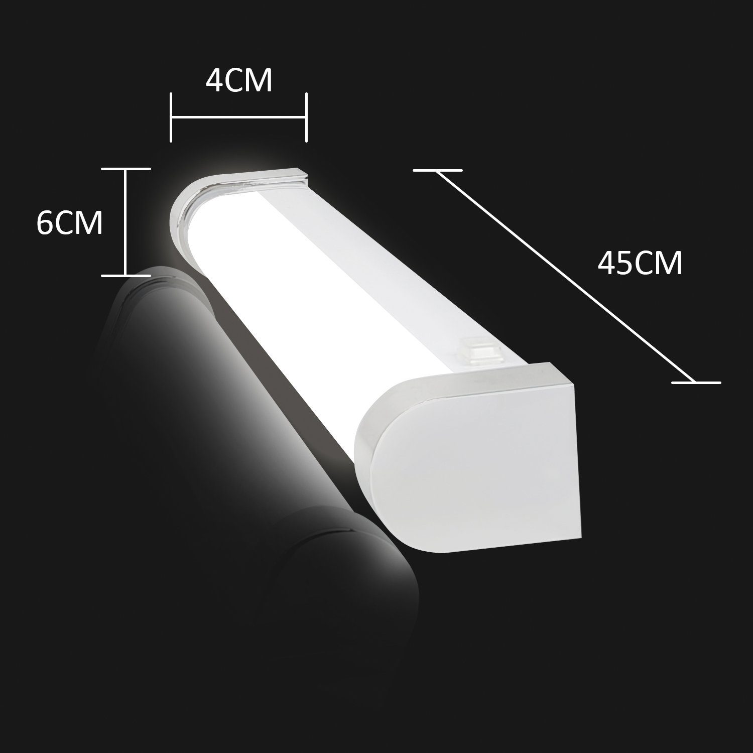 ZMH LED Wandlampe integriert 12W 45CM, Spiegelleuchte LED fest Spiegellampe Bad mit Schalter 