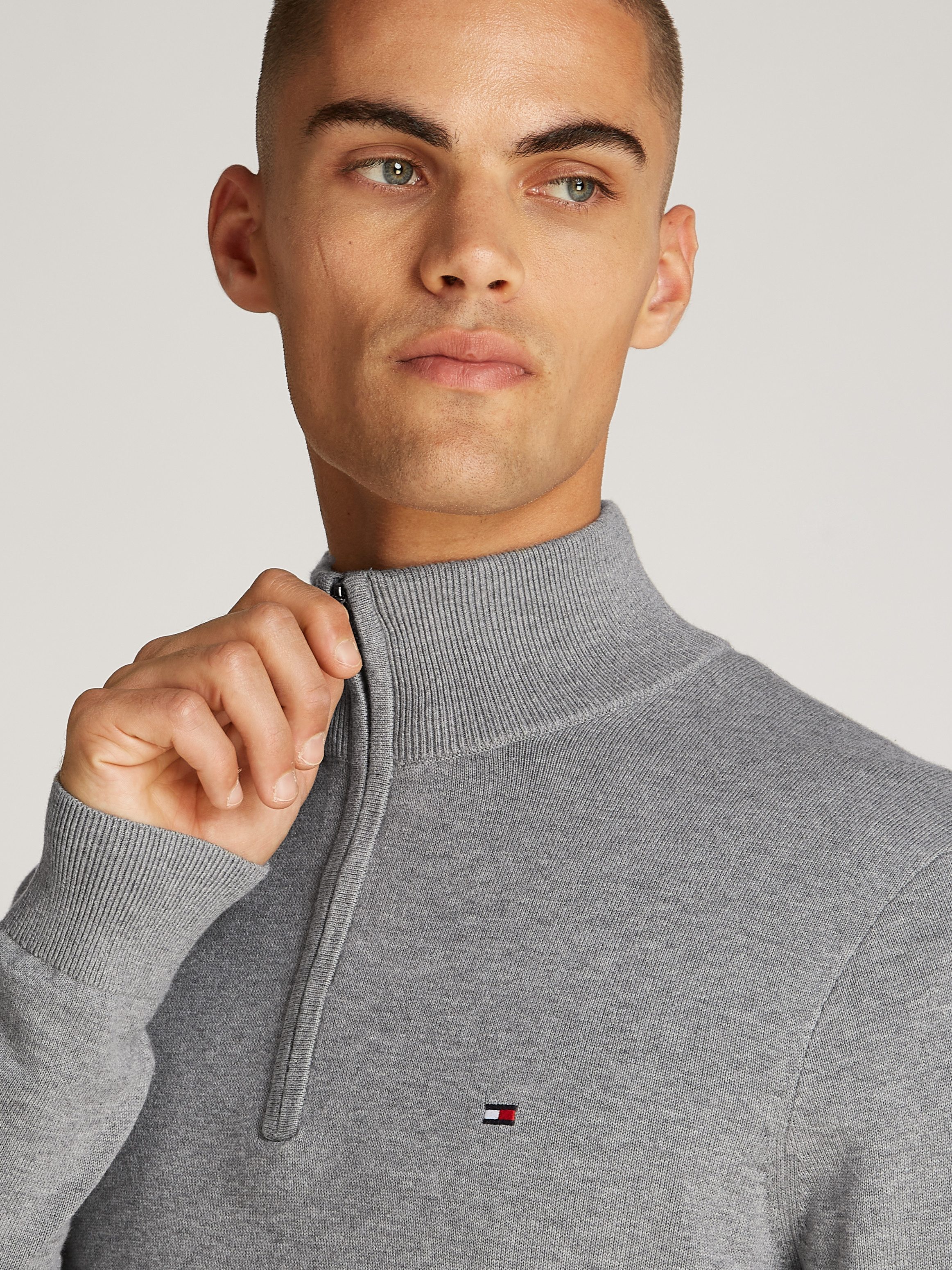 Tommy Hilfiger Troyer ESSENTIAL COTTON ZIP MOCK