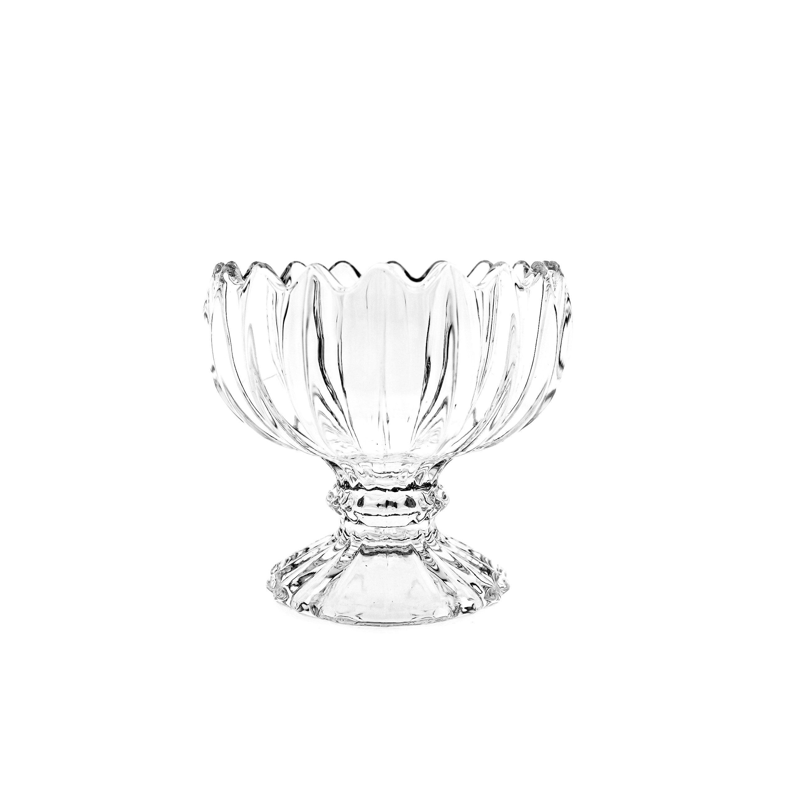 Almina Dessertschale 6er-Set Glasschalen 200ml, Lotus-Design, perfekt für Desserts & Snacks, Glas, (6-tlg)