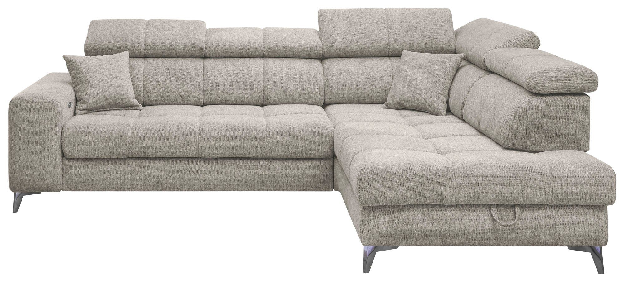 ED EXCITING DESIGN Ecksofa "Sydney L-Form mit Bettfunktion, Bettkasten, Kop günstig online kaufen