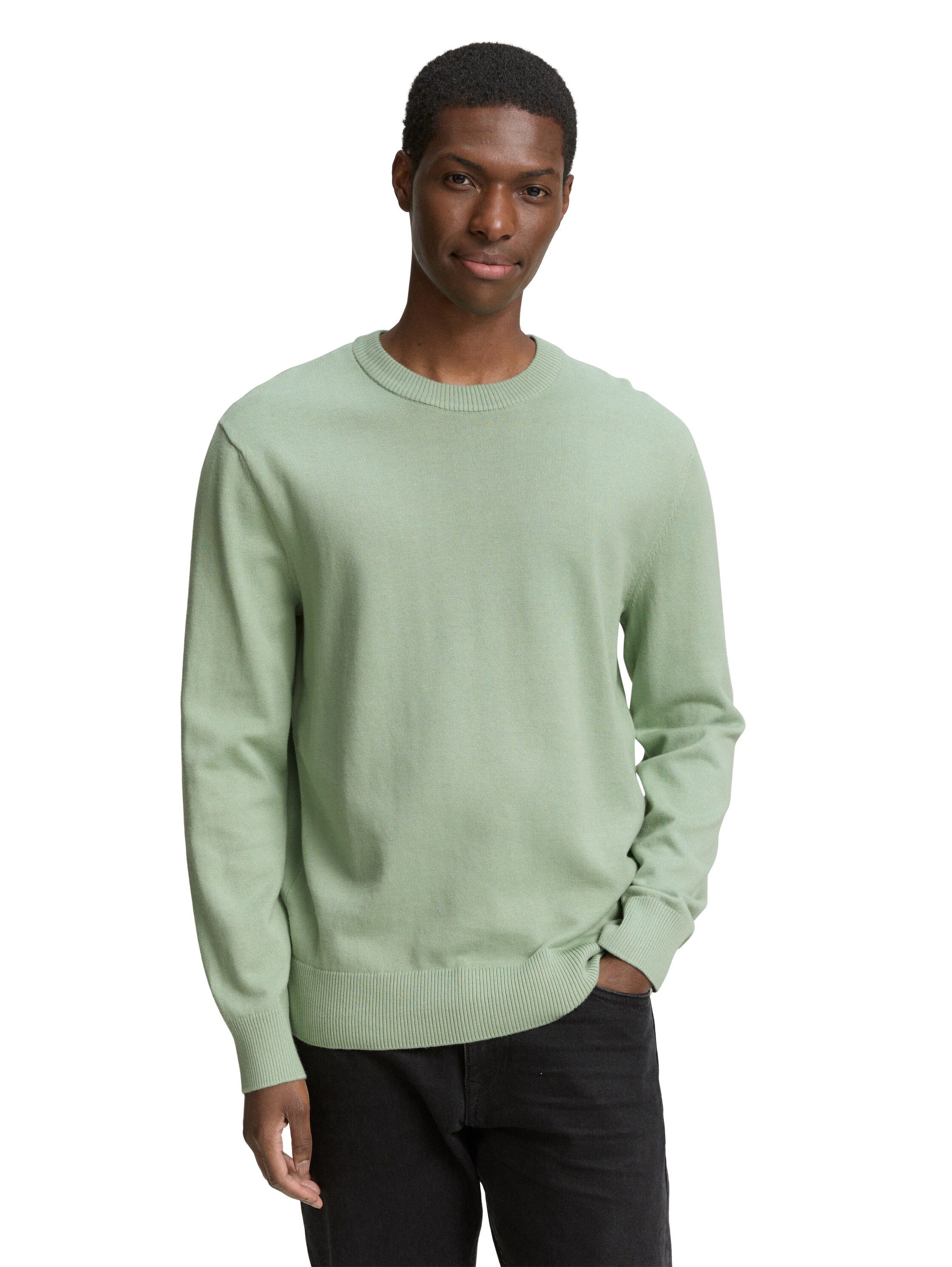 TOM TAILOR Denim Strickpullover in melierter günstig online kaufen