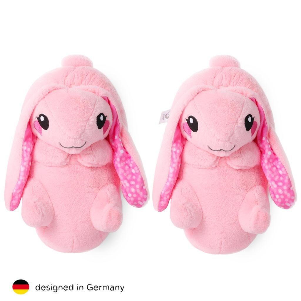 Corimori Tier Pantoffeln für Erwachsene Einheitsgröße 34-44 Plüsch Hausschuhe (Packung, Geschenk) EU Einheitsgröße 34-44, Bonnie der Hase, für Kinder und Erwachsene