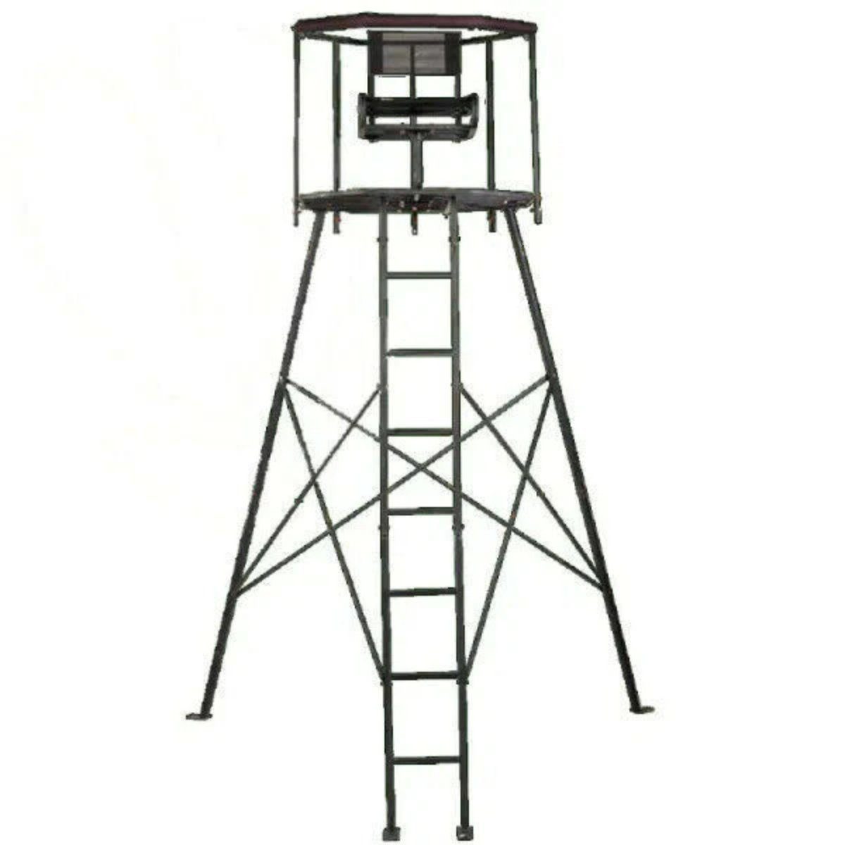 Habee Stuhl Hochsitz “MATTERHORN 360 Grad” mit umlaufender Auflage, Ansitzleiter, hochwertig pulverbeschichtet, stabil, witterungsbeständug