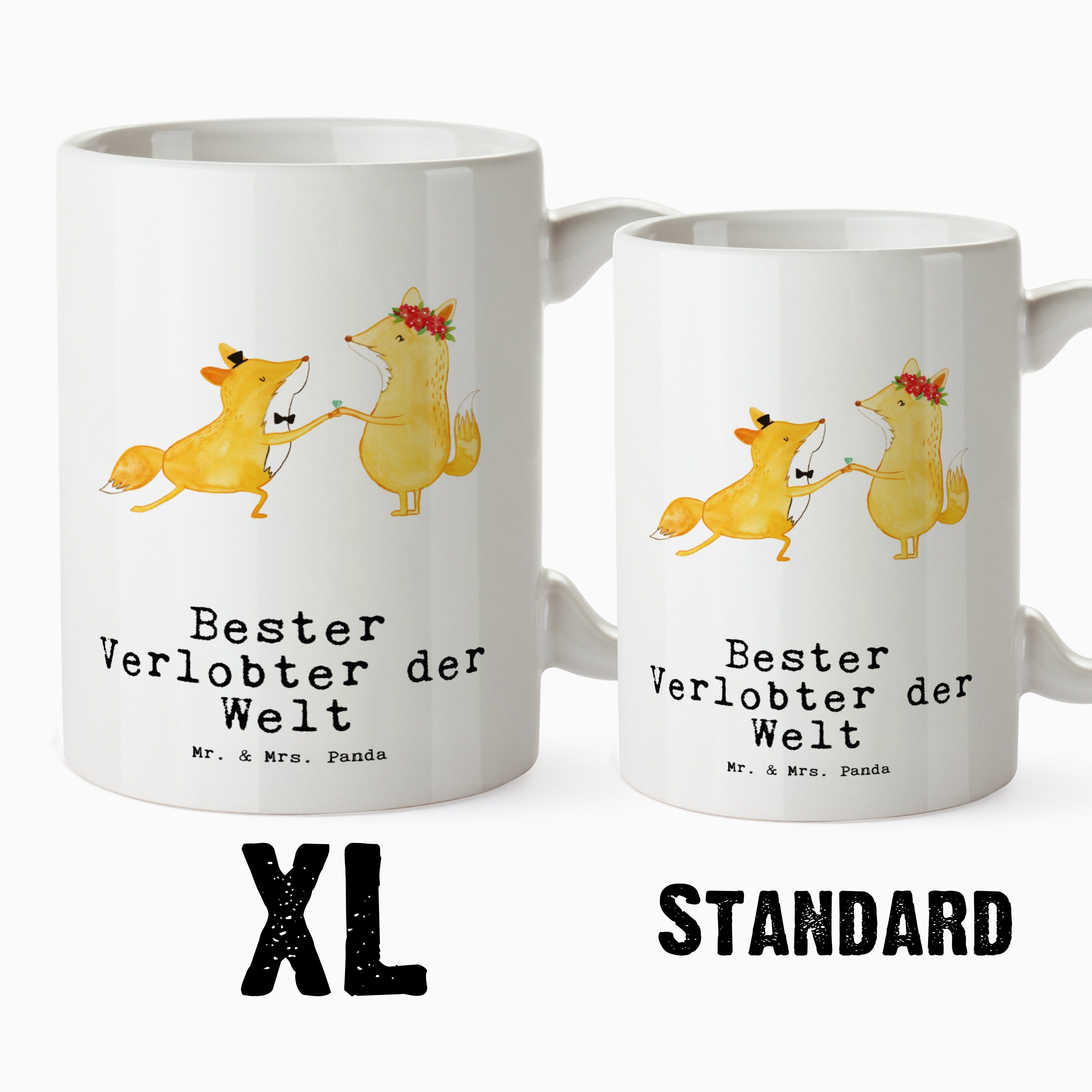 Mr. & Welt - Tasse Tasse Geschenk, Verlobter Fuchs - Weiß Bester Geburtstagsgeschen, Panda der Mrs. XL Keramik