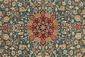 Teppich Isfahan Teppich handgeknüpft blau, morgenland, rechteckig, Höhe: 7 mm, handgeknüpft