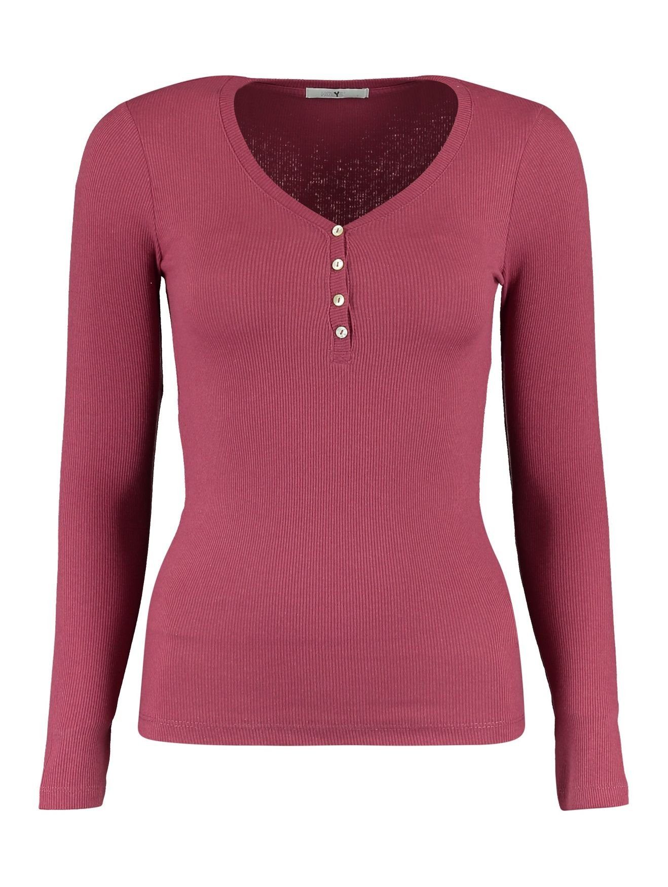 HaILY’S T-Shirt Dünnes Langarm Set Longsleeve Shirt Pink-2 Stretch (2-tlg) 4697 Stück in 2-er KORA