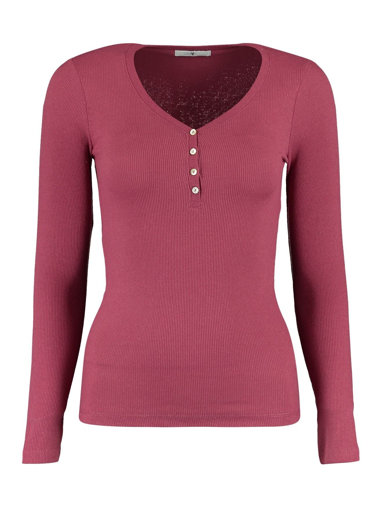 Dünnes Longsleeve Stück in Shirt Langarm Stretch 4697 Pink-2 HaILY’S T-Shirt KORA Set 2-er (2-tlg)