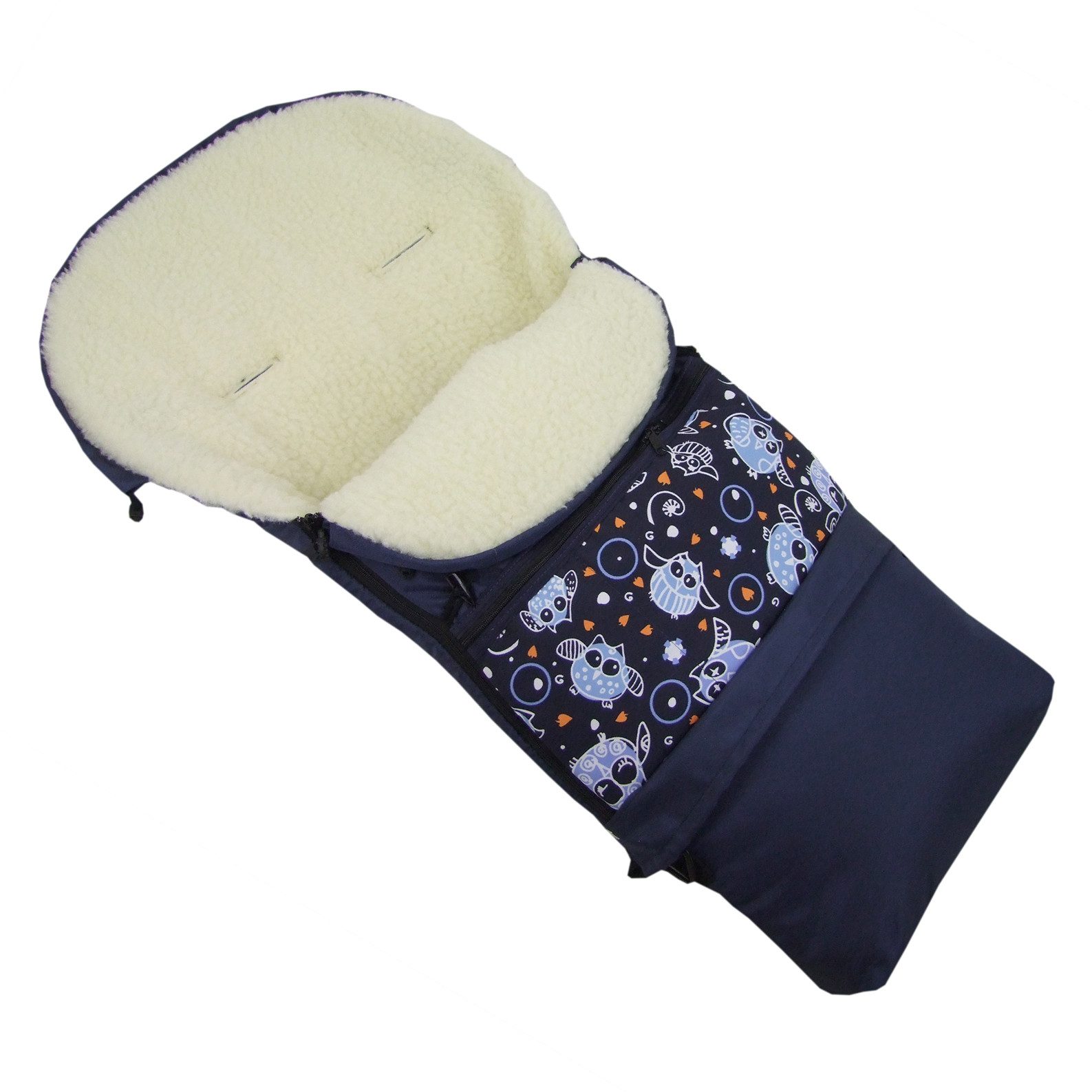 BambiniWelt by Rafael K. Fußsack Winterfußsack Wintersack Kinderwagen Buggy universal Lammwolle 3in1, geeignet für 3 und 5-Punkt-Gurtsysteme