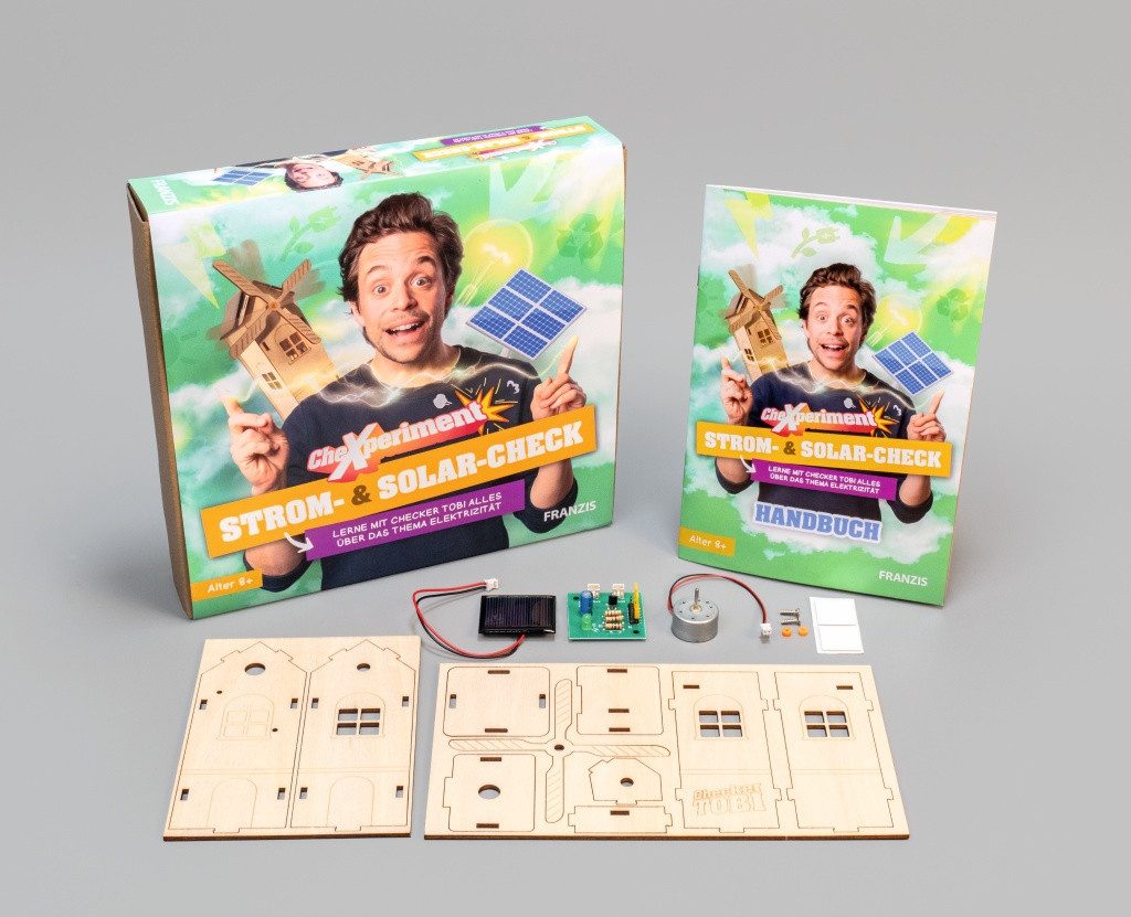 Franzis Modellbausatz CheXperiment Strom- & Solar-Check mit Checker Tobi