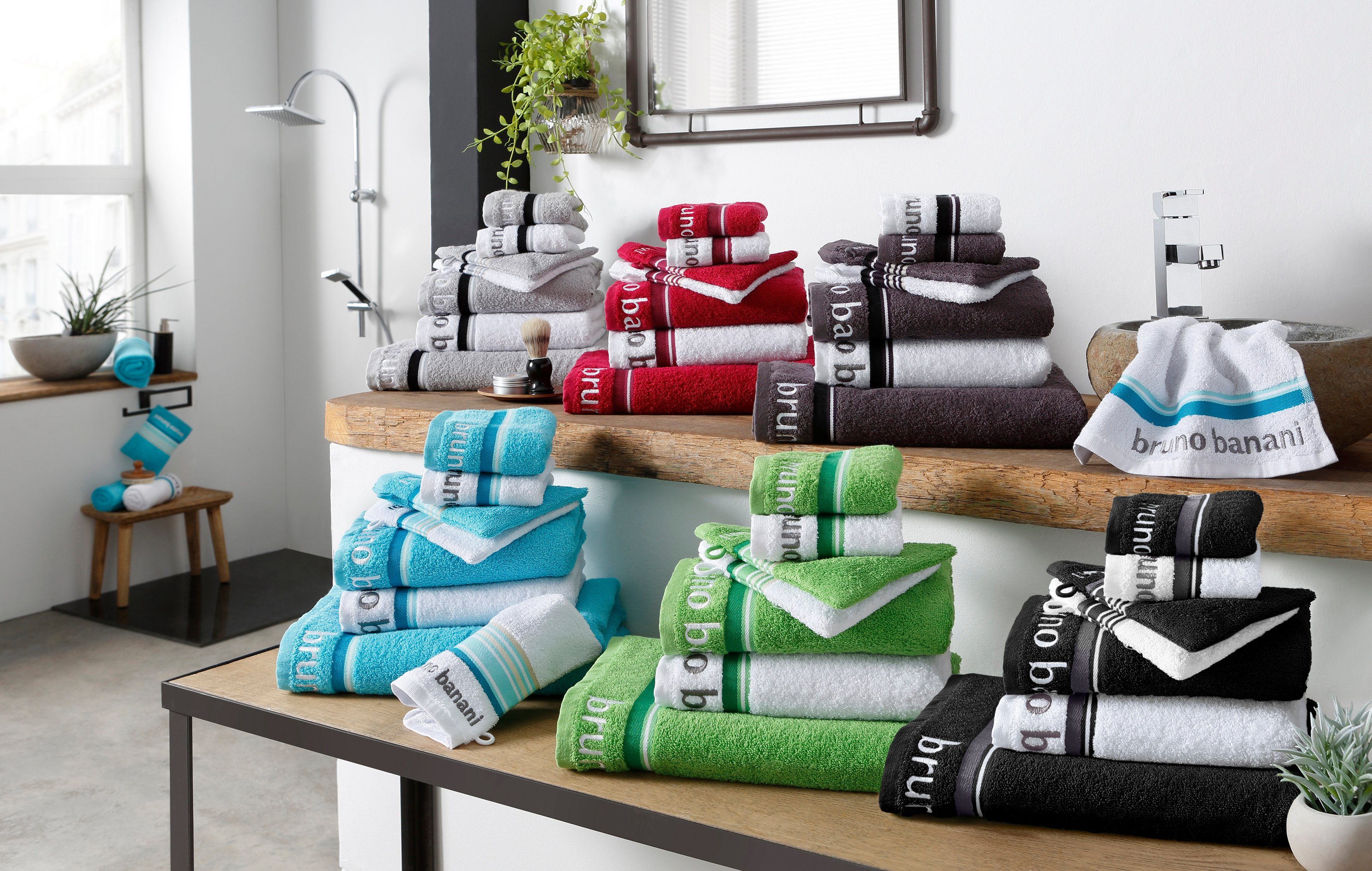 Bruno Banani Handtuch Set Maja, 1 Duschtuch, 2 Handtücher, 2 Gästehandtüche günstig online kaufen