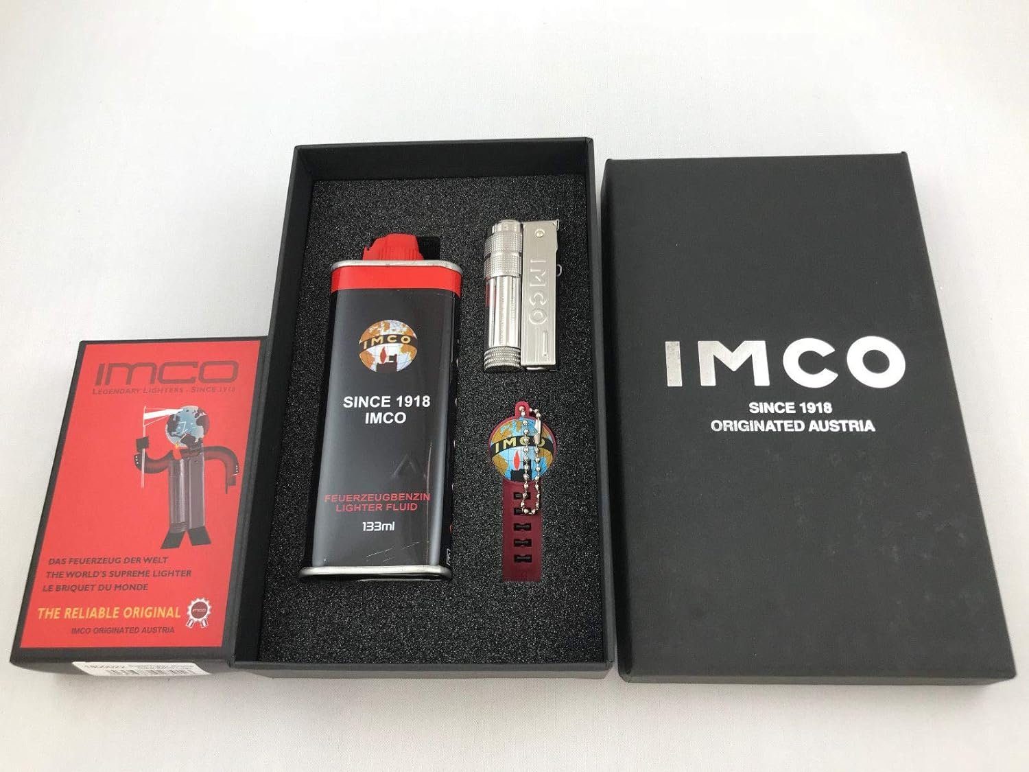 Feuerzeug Super Triplex mit Logo Chrome Oil Nickel Feuerzeug Geschenk Set