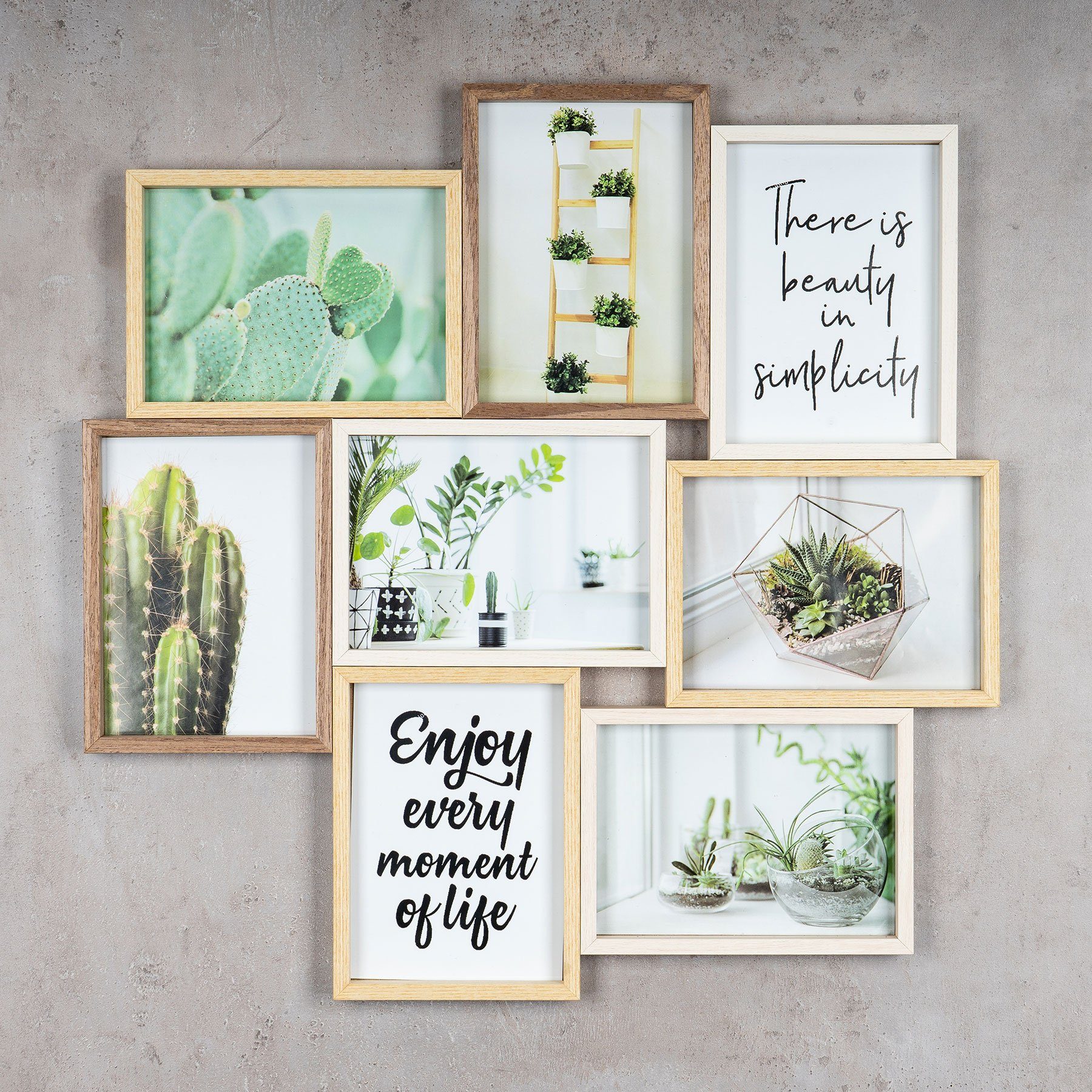 Levandeo® Bilderrahmen Collage, Bilderrahmen Collage B x H 53x53cm 8 Fotos günstig online kaufen