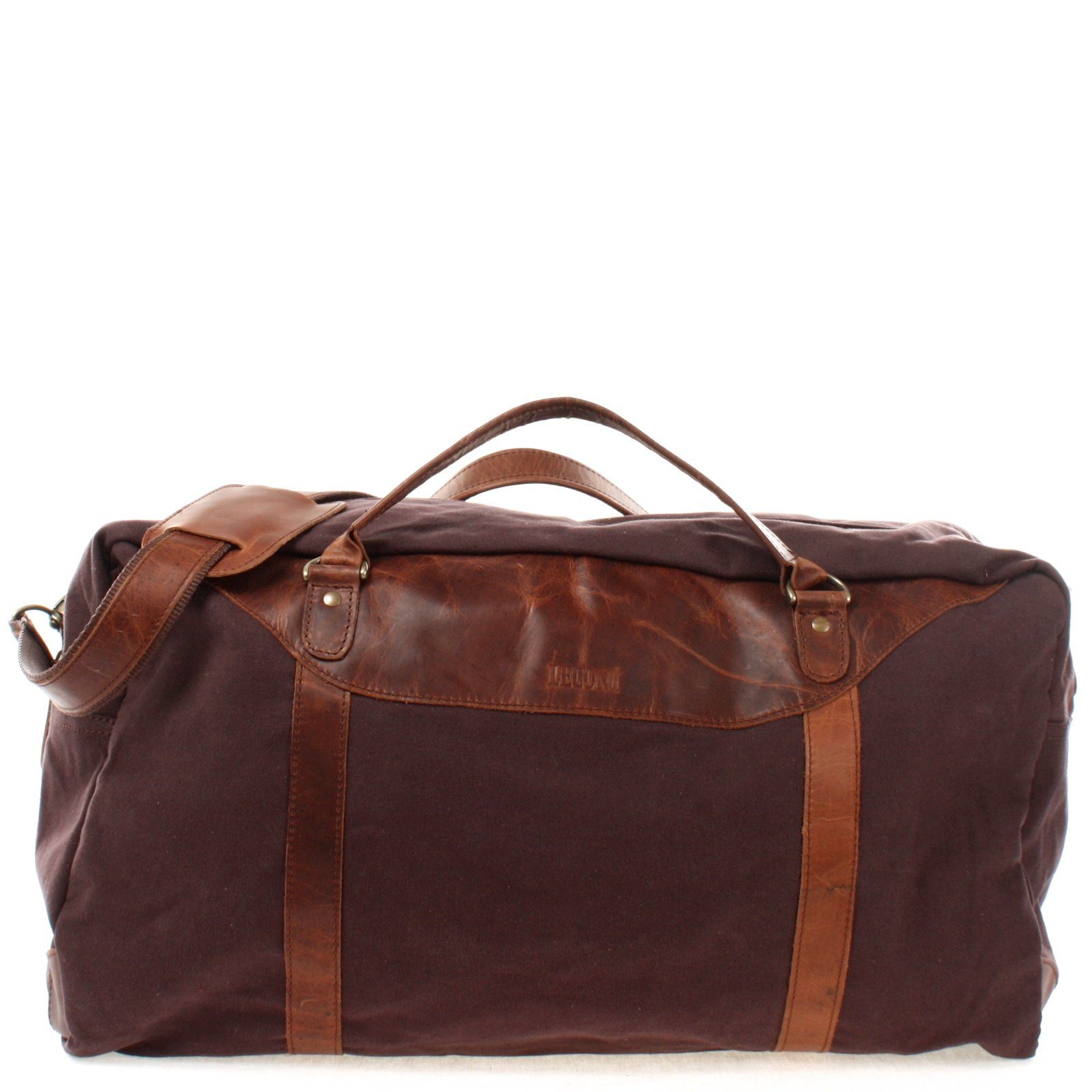 LECONI Weekender Reisetasche Handgepäck Canvas Leder LE2020