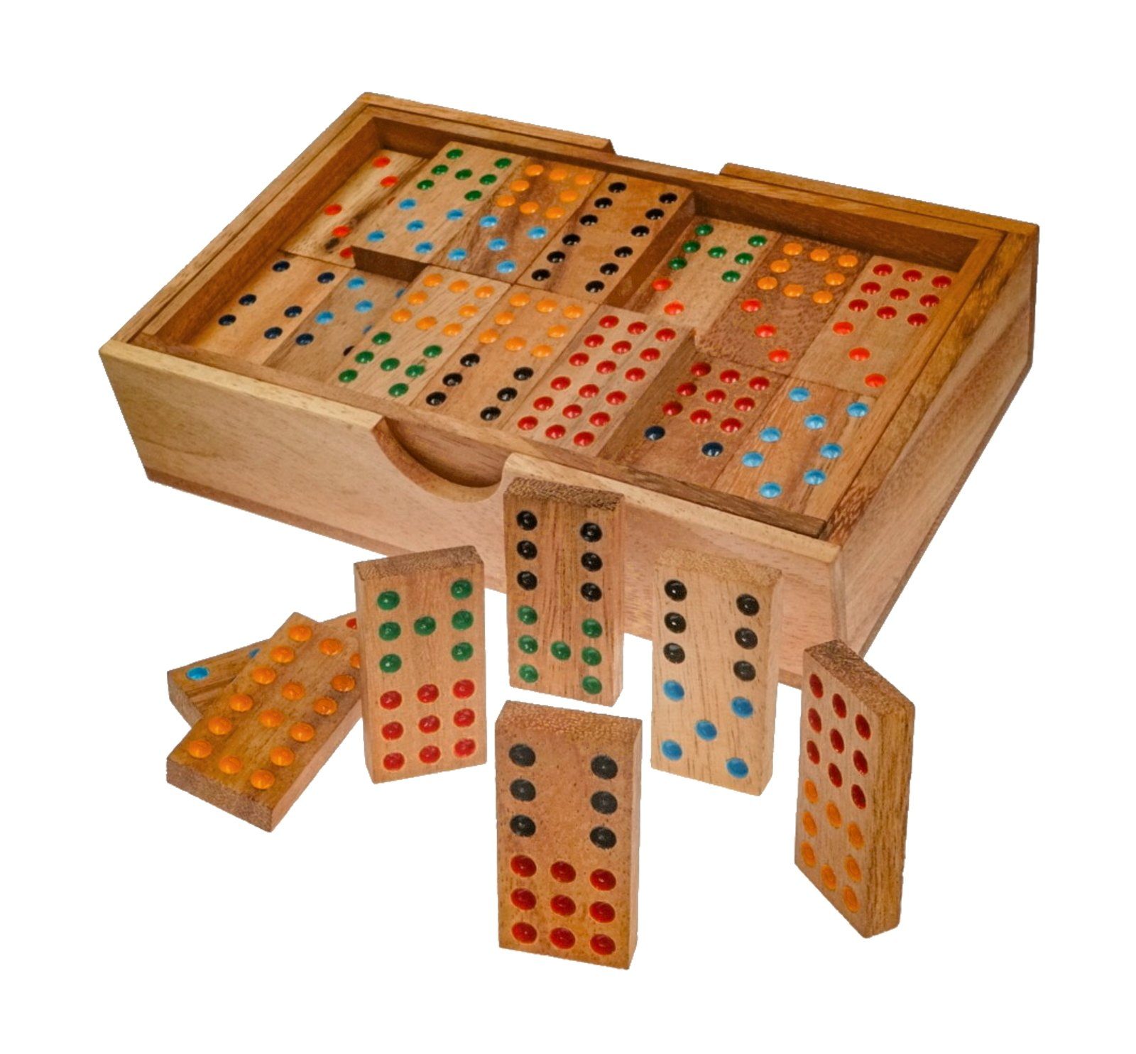 LOGOPLAY Spiel Domino Doppel 9, Gesellschaftsspiel, Domino Doppel 9 Gesellschaftsspiel mit 56 Spielsteinen Für 2 6