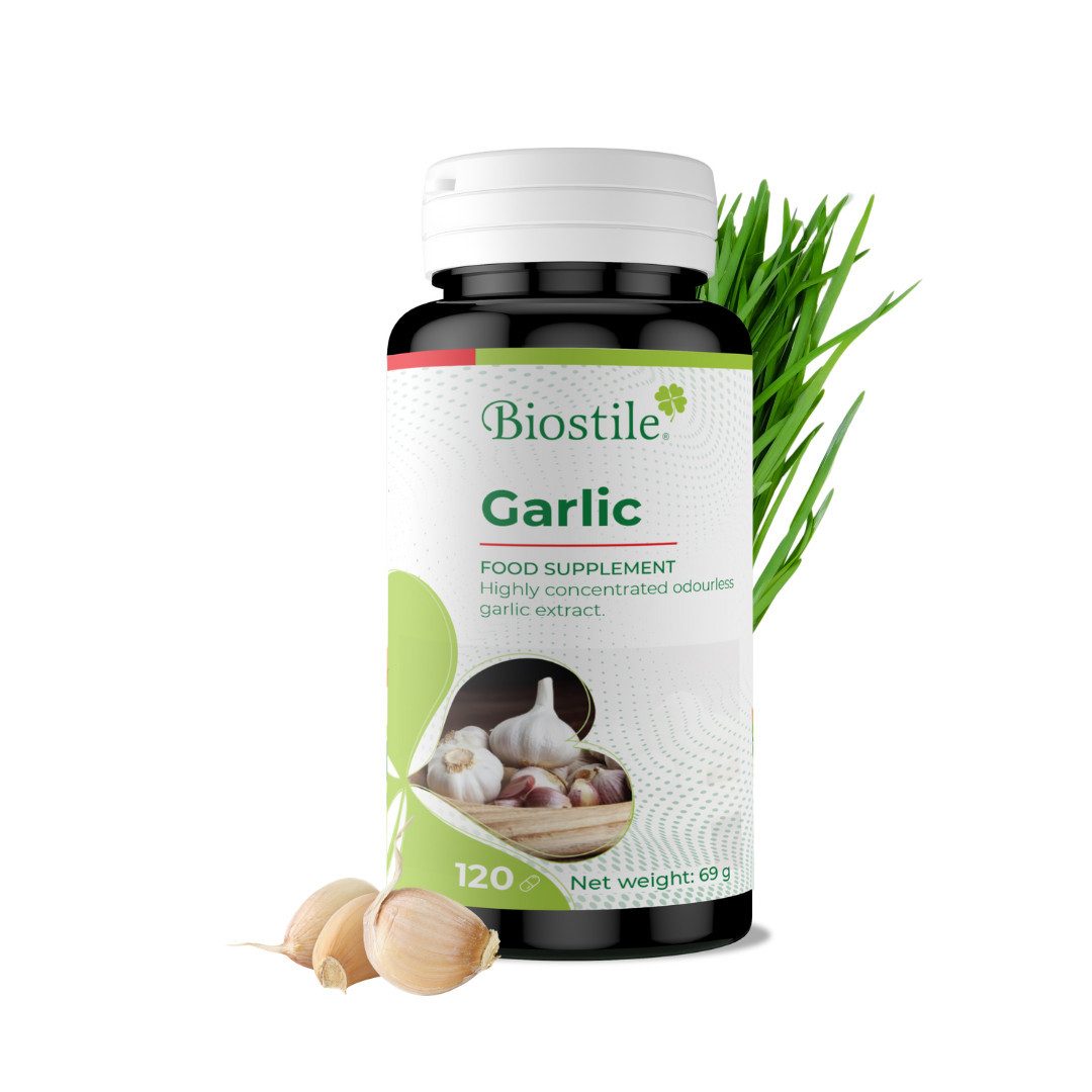 Biostile Biostile Knoblauchextrakt geruchsfrei für die tägliche Routine - Kapseln, 69 g, Ohne Knoblauchgeruch, aus 2 g frischem Knoblauch, 120 Stück