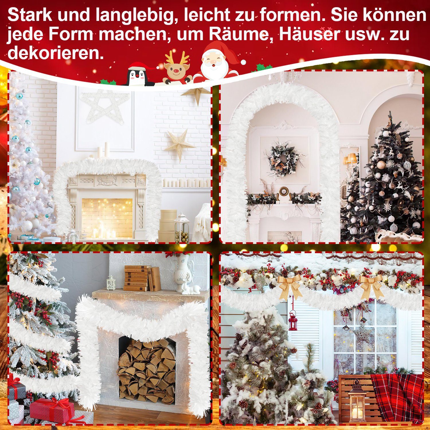 2m Tannenbaumschmuck, x Tannengirlande Weihnachtsgirlande Gimisgu Kunstgirlande 6 naturgetreu