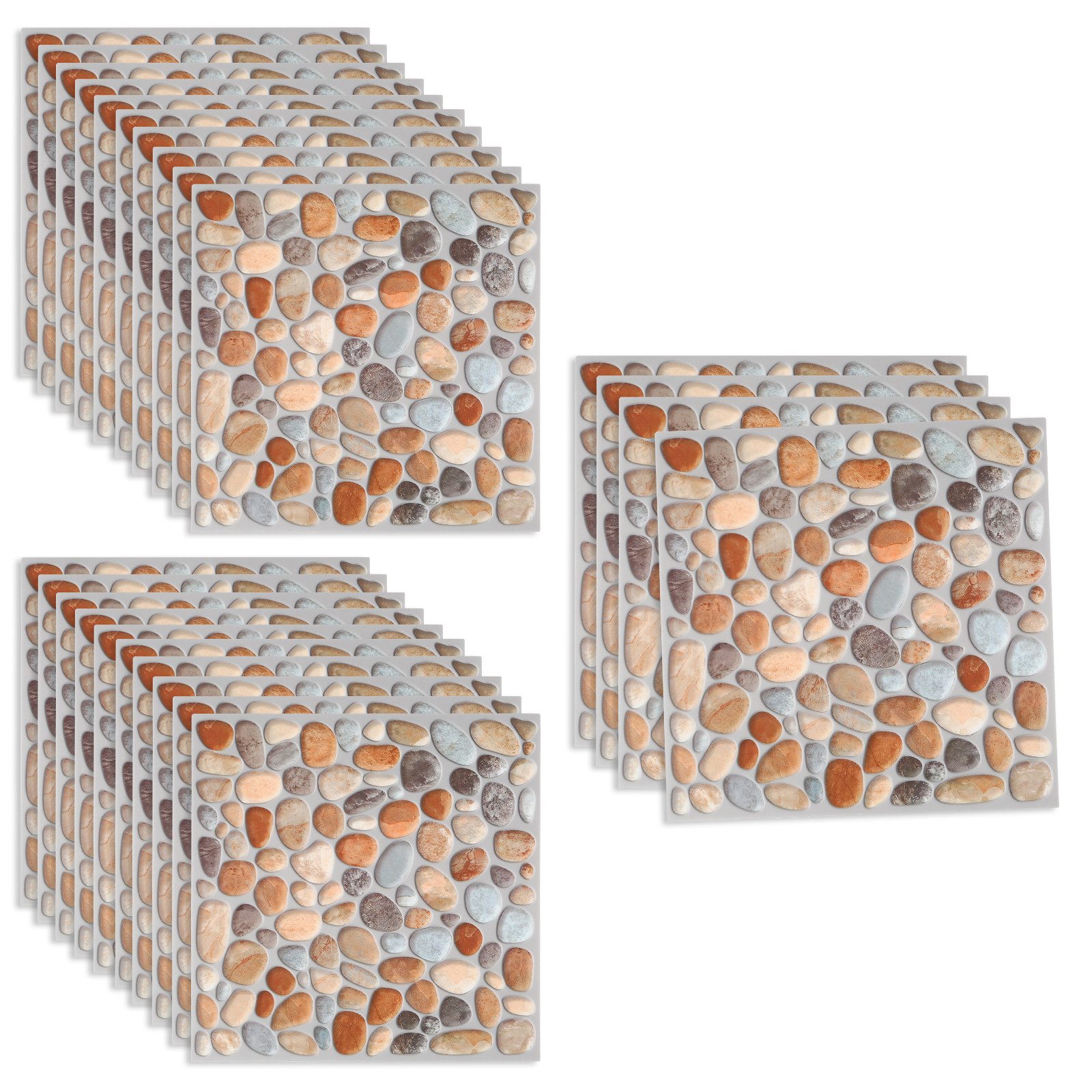 TWSOUL 3D-Tapete Anti-Rutsch-Wandaufkleber für Badezimmer, 20*20cm, Kiesels günstig online kaufen