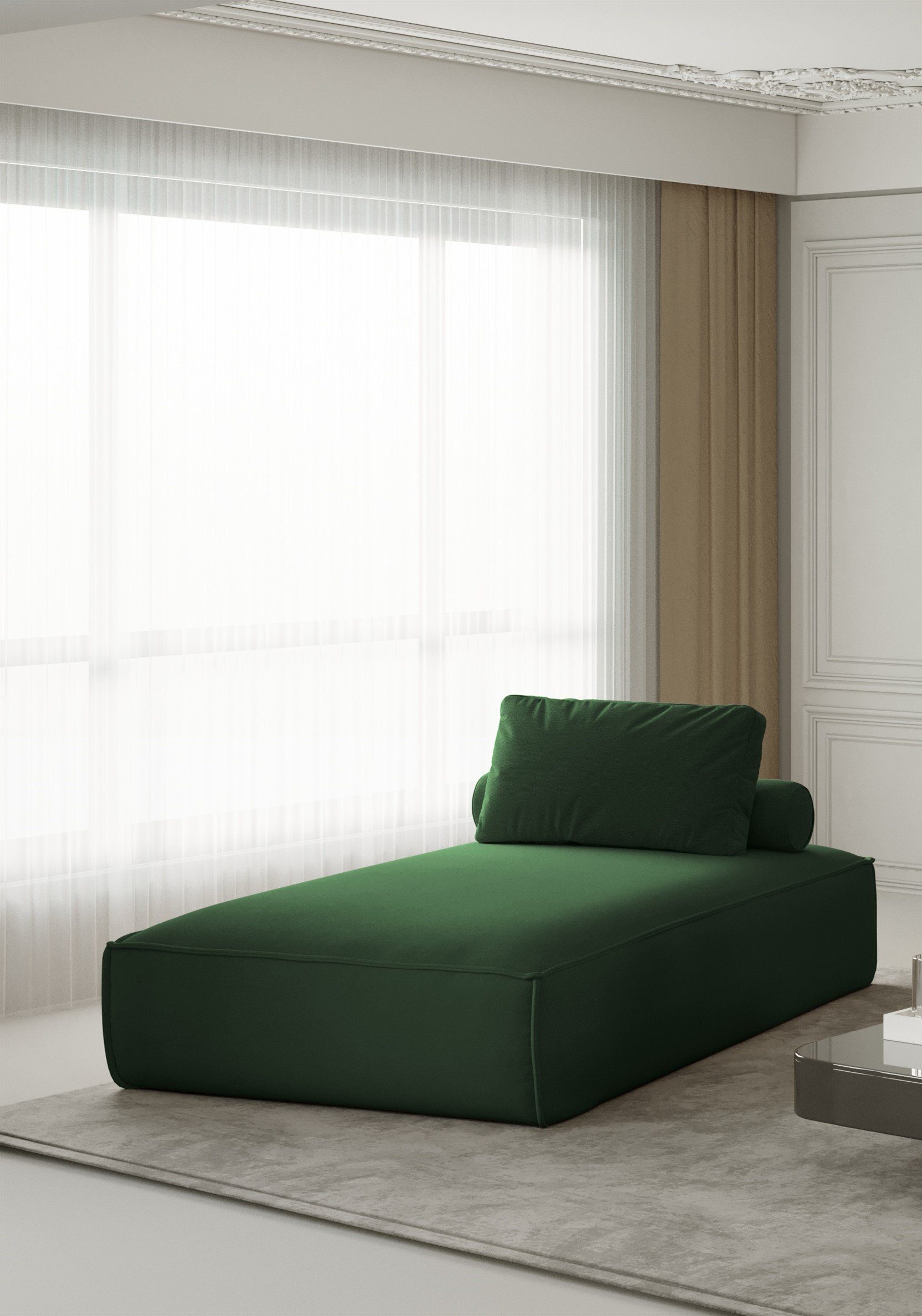Fun Möbel Chaiselongue Liege Celes in Stoff, inkl. Rückenkissen