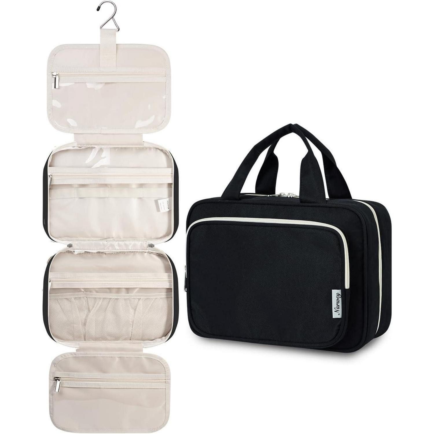 Kosmetiktasche Kulturtasche Damen Kosmetik Organizer Aufhängen Schwarz A-schwarz M
