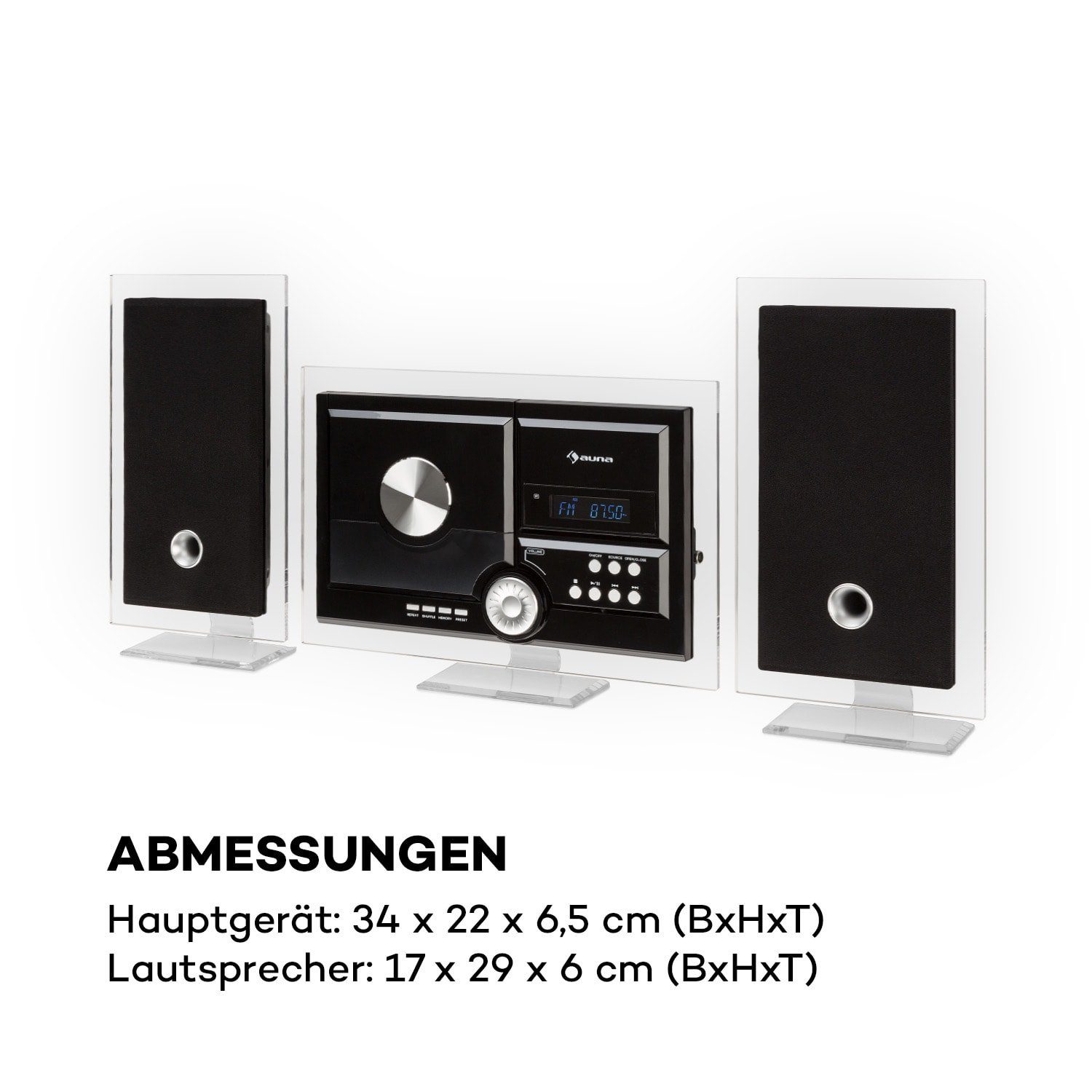 Auna Stereo Sonic Schwarz (DAB) DAB+ Stereoanlage