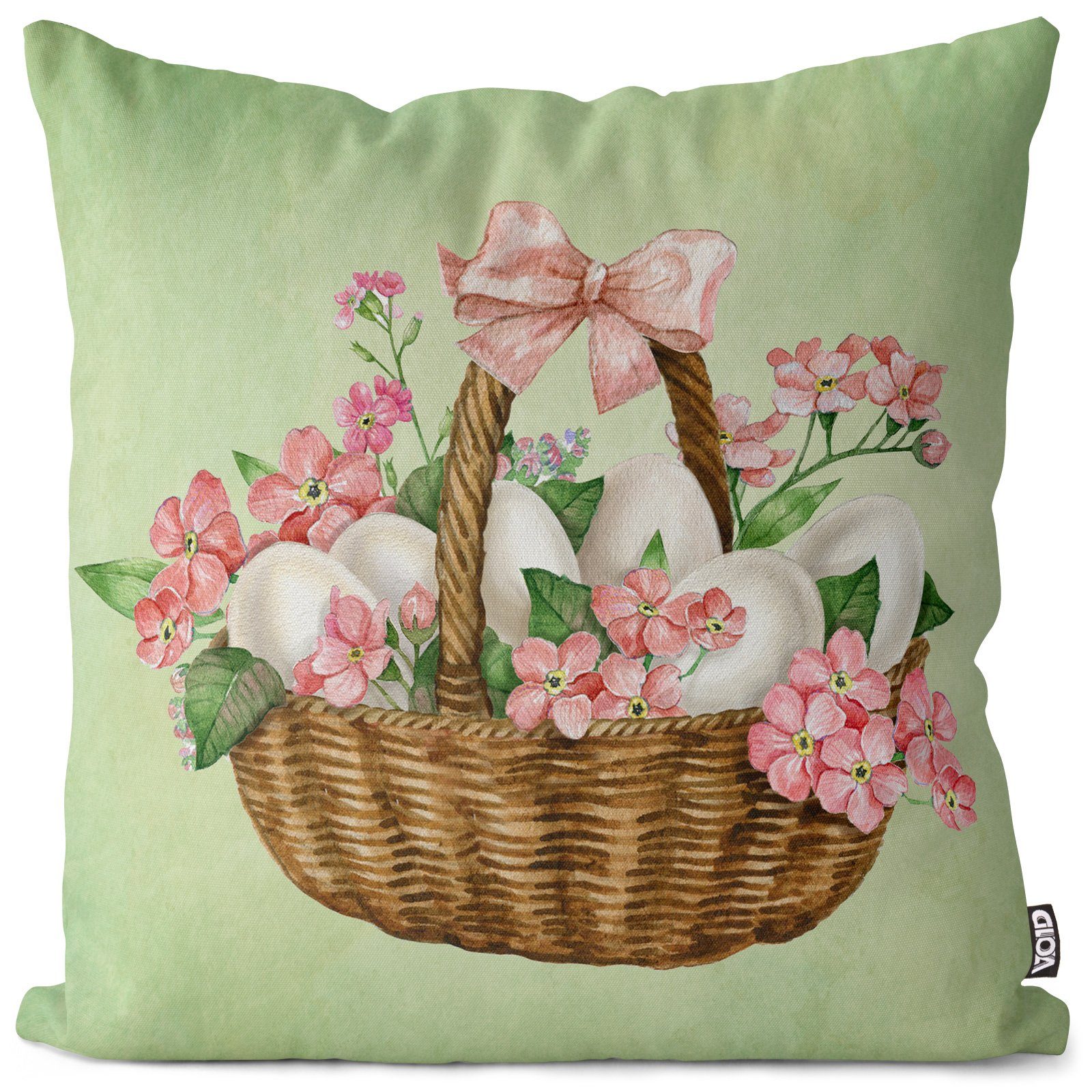 Kissen Eierkorb Kissenbezug, Stück), Ostern VOID Sofakissen 40x40 Geschenke Polyester Deko (1 Blumen Osterdeko