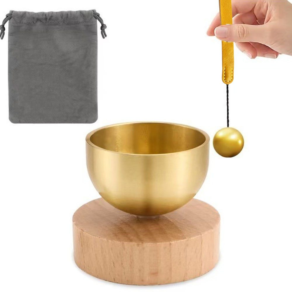 PRIISF Beruhigungs- und Entspannungsgerät Original Tibetische Klangschale Mini Klangschalen Set Klang Schüssel, Silent Mind Percussion-Set Handgefertigtes Komplett mit Kissen Klöppel, Messing Klangschale Meditationszubehör Geschenke für Frauen, Männer, für Meditation Sound Chakra Healing Yoga Entspannung