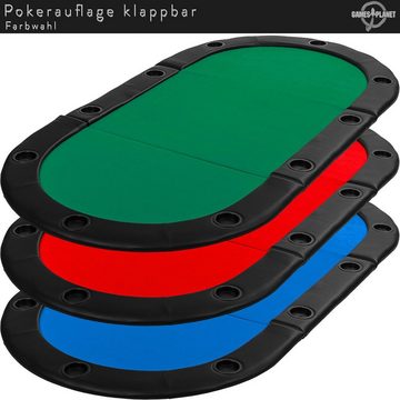 GAMES PLANET Spieltisch Games Planet Pokerauflage „Straight Flush“, mit Tasche, MDF Platte, gepolsterte Armauflage, 10 Getränkehalter
