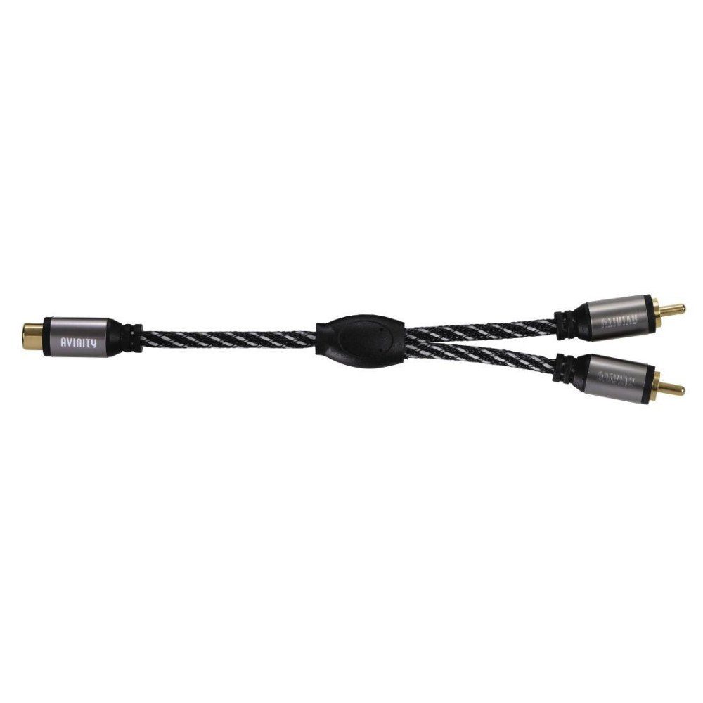 AVINITY Subwoofer-Kabel + Adapter, Cinch-Kup. - 2 Cinch-St., Gewebe, verg., Audio- & Video-Kabel